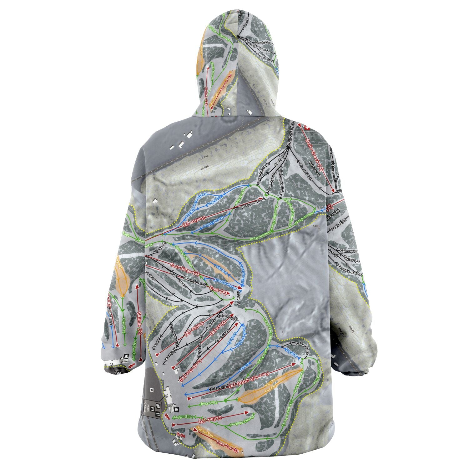 Welch Village, Minnesota Ski Trail Map - Snug Hoodie