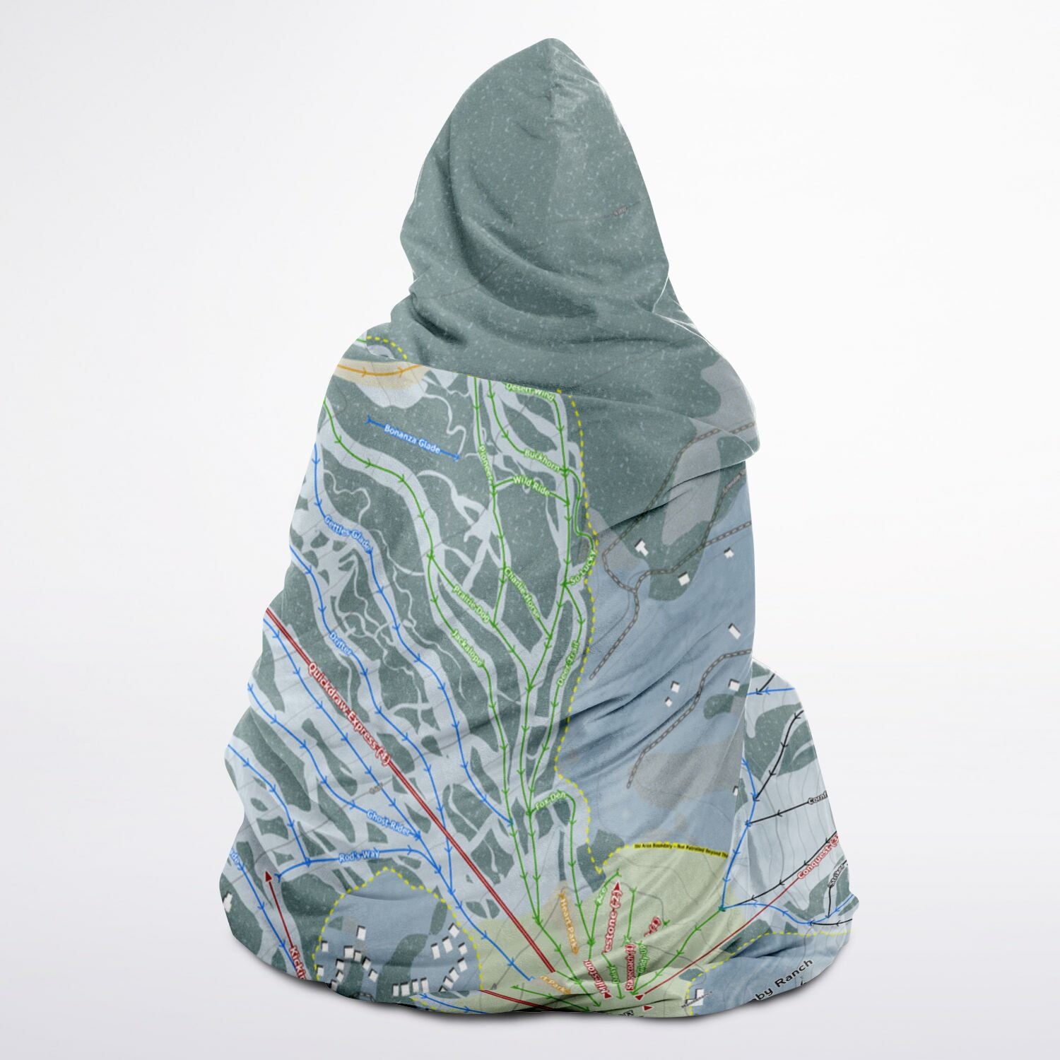 Granby Ranch, Colorado Ski Trail Map - Youth Hooded Blanket