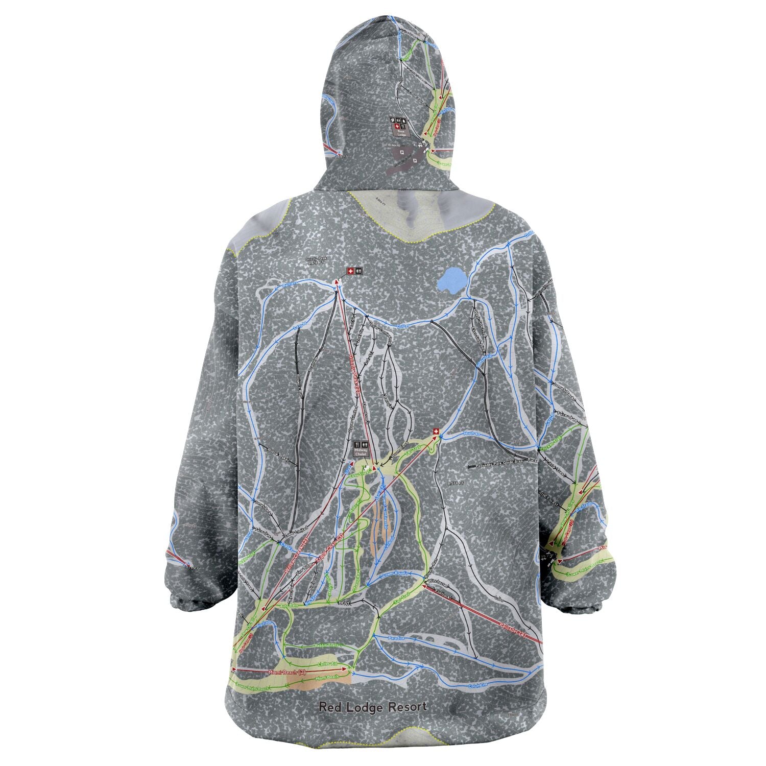 Red Lodge, Montana Ski Trail Map - Snug Hoodie