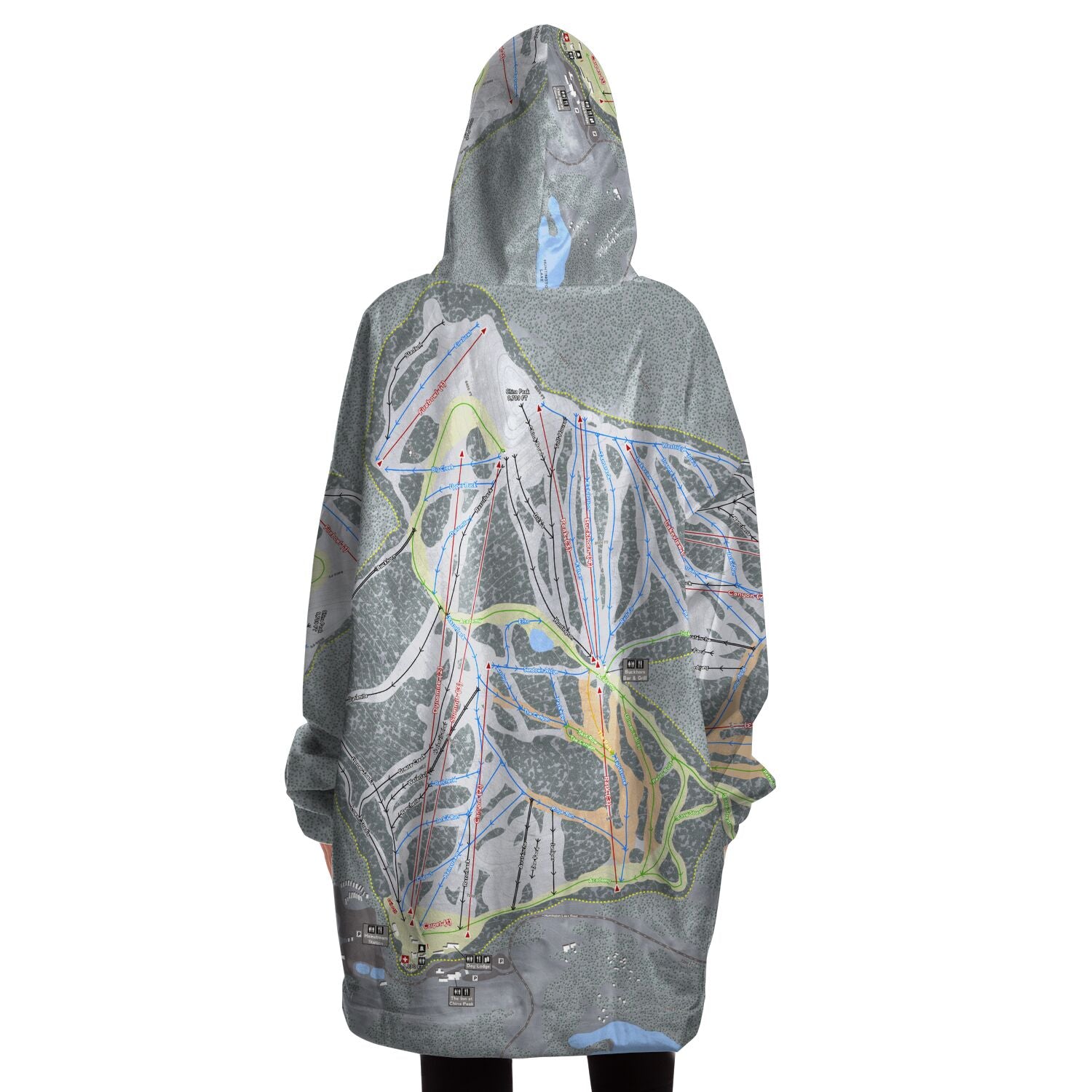 China Peak, California Ski Trail Map - Snug Hoodie