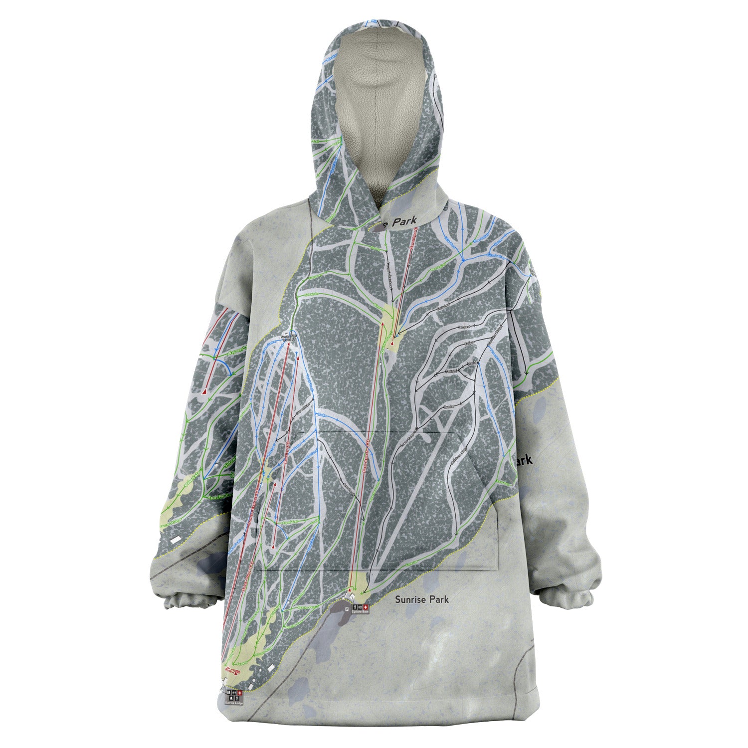 Sunrise Park, Arizona Ski Trail Map Snug Hoodie