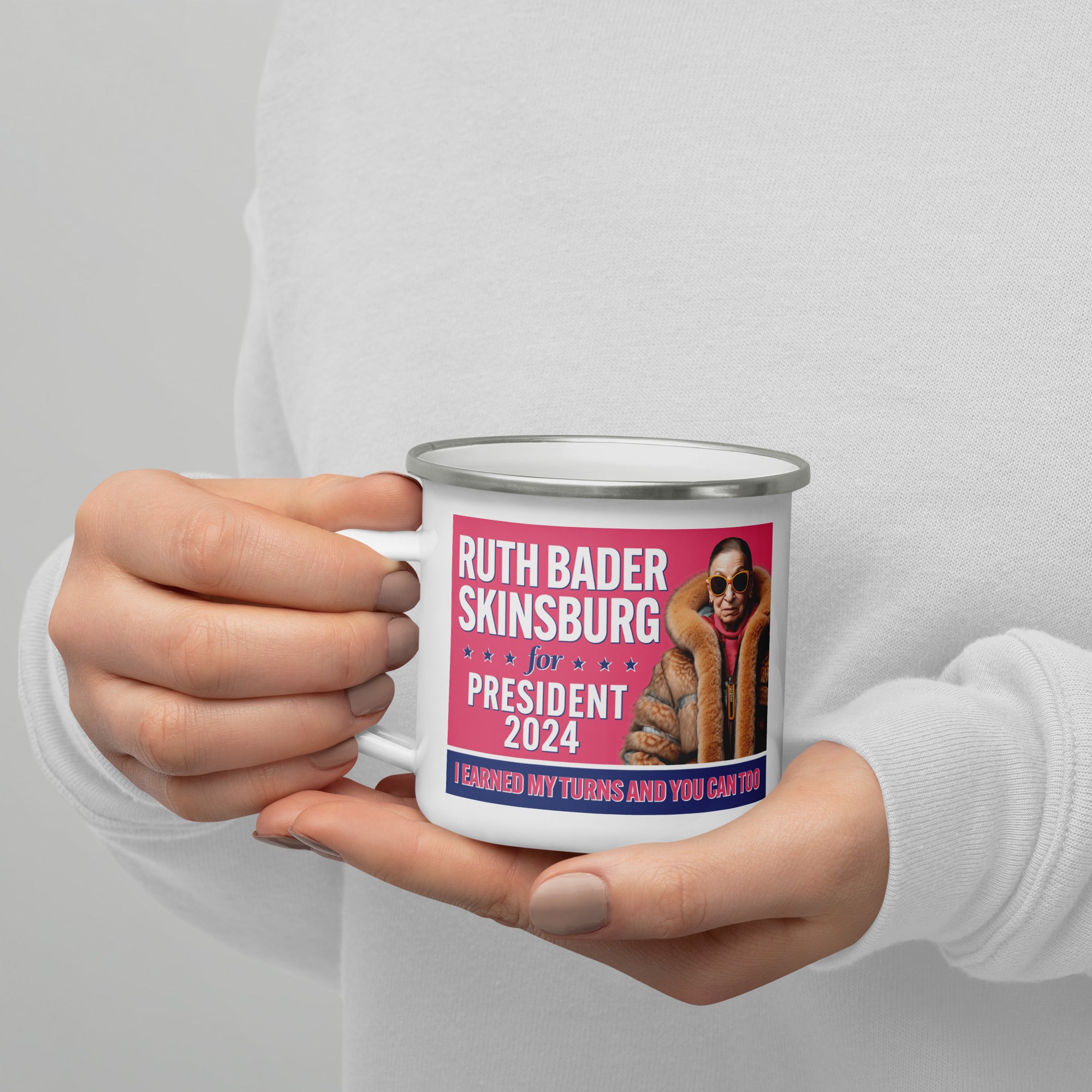 Ruth Bader Skinsburg For President 2024 Enamel Mug