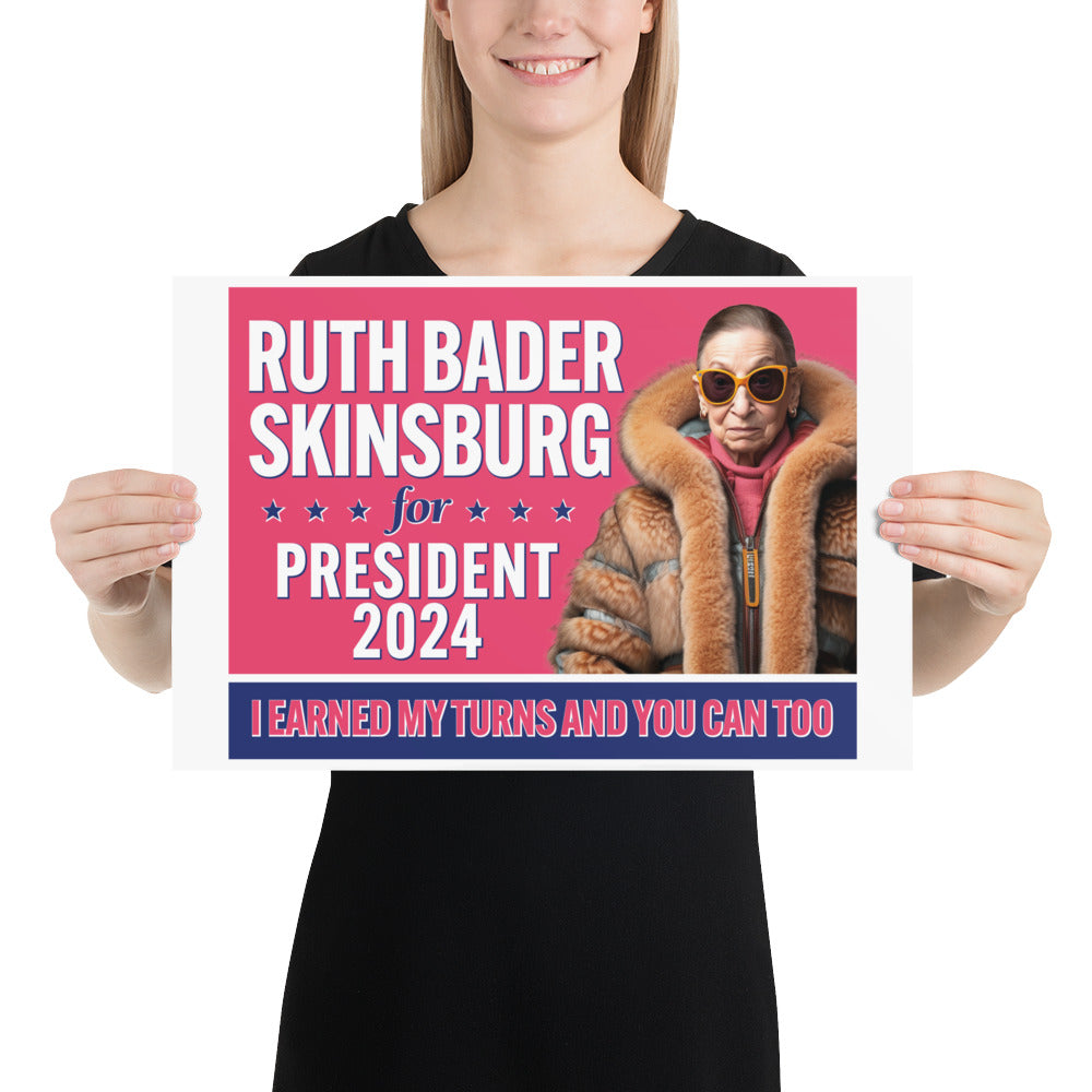 Ruth Bader Skinsburg For President 2024 Poster