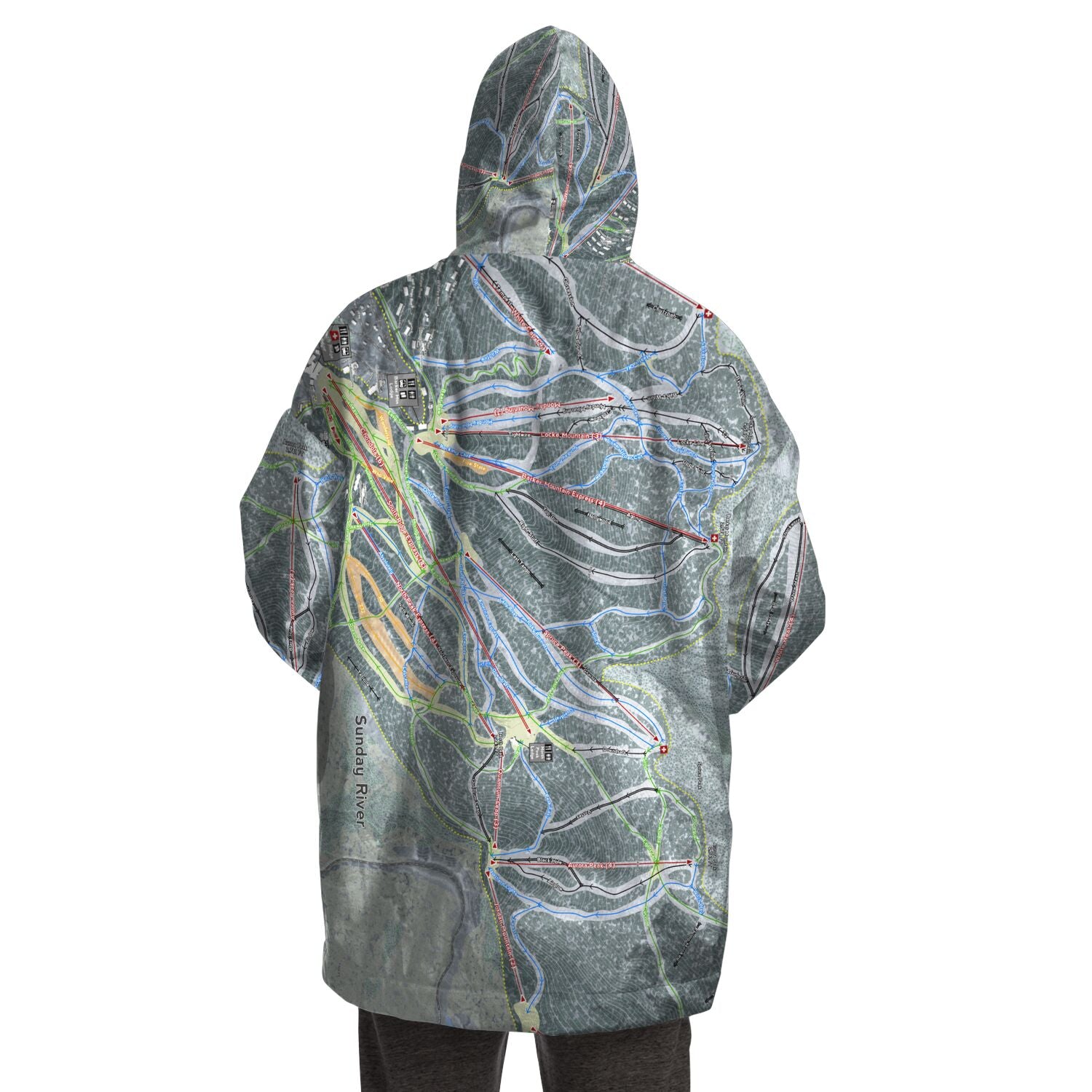 Sunday River, Maine Ski Trail Map - Snug Hoodie