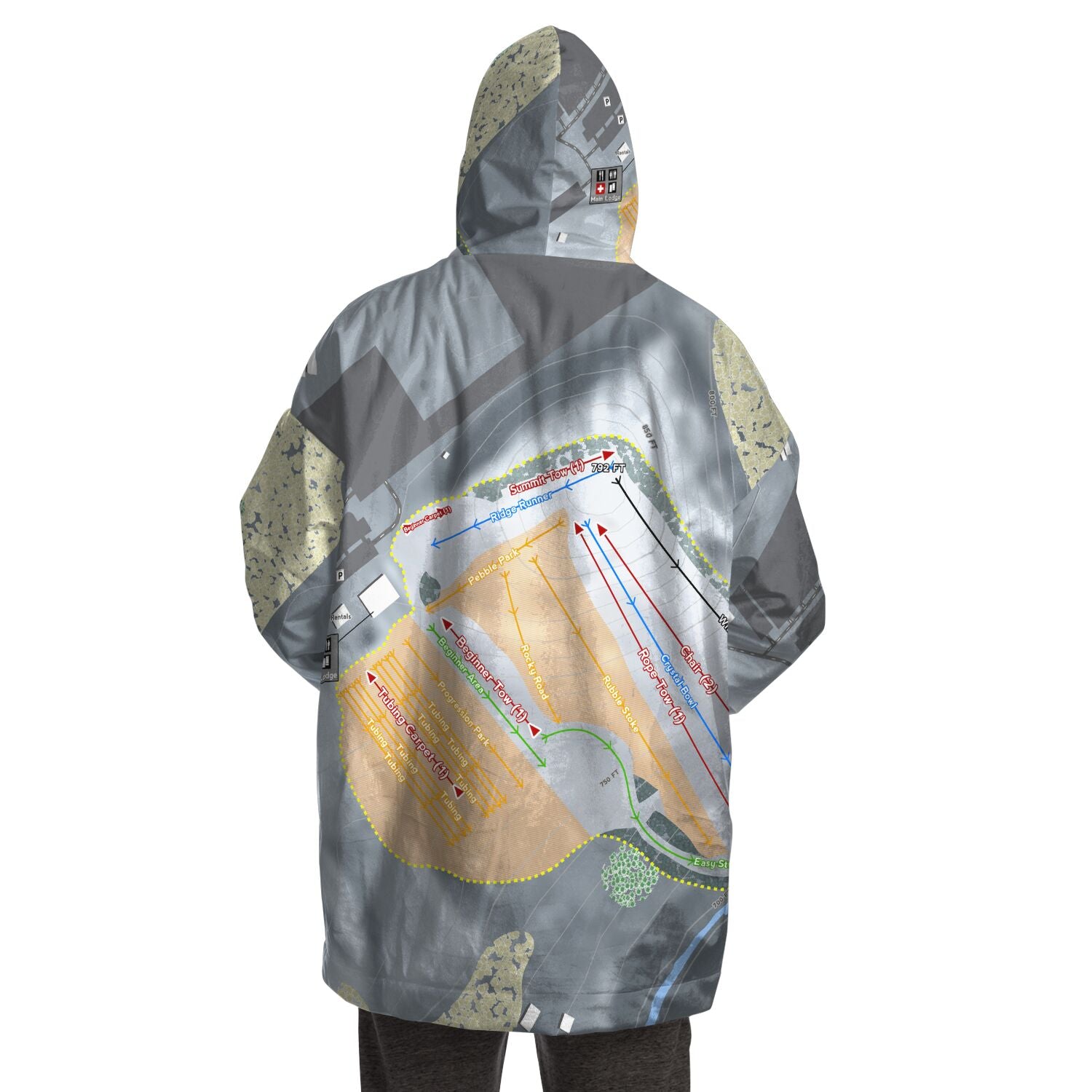 The Rock Snowpark, Wisconsin Ski Trail Map - Snug Hoodie