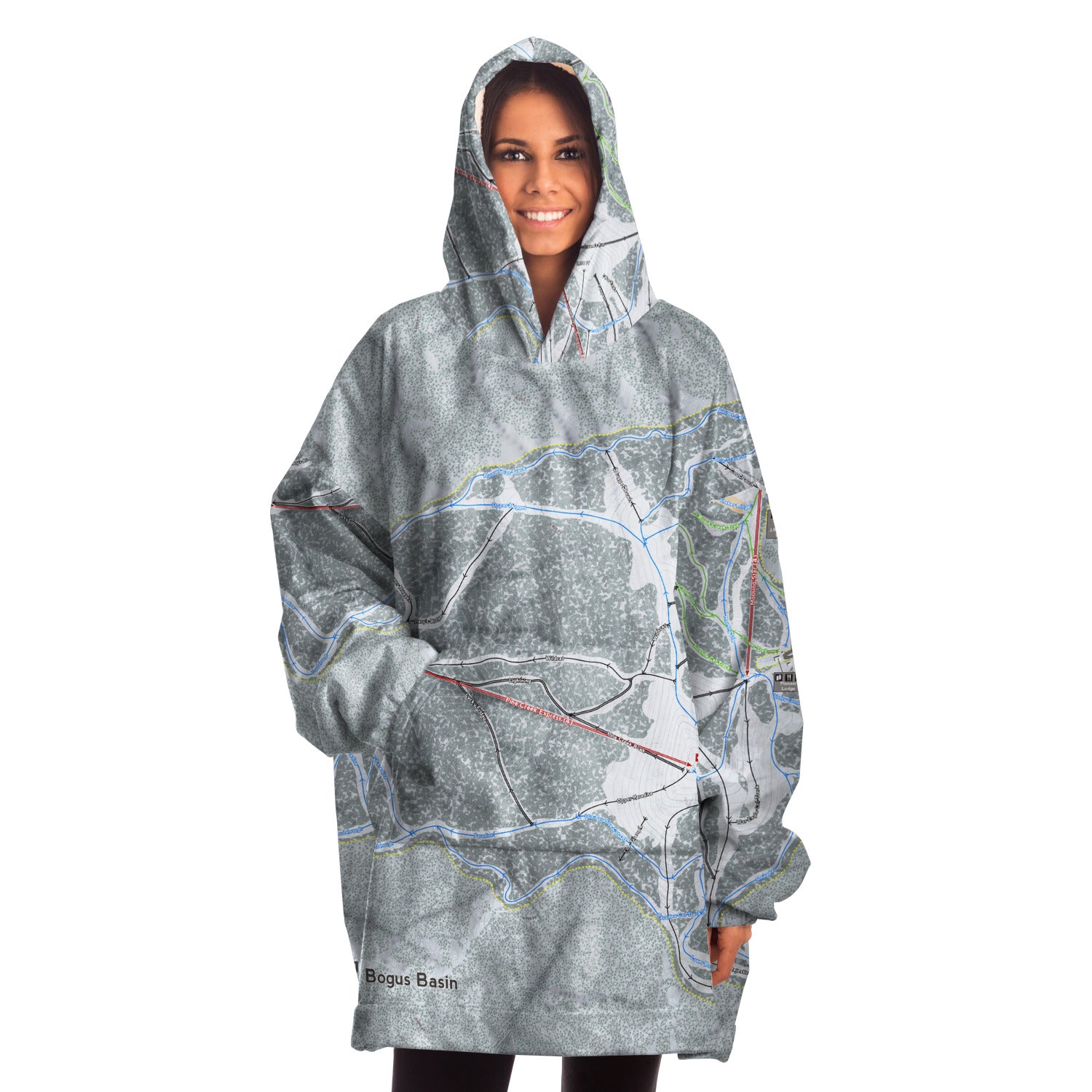 Bogus Basin, Idaho Ski Trail Map - Snug Hoodie