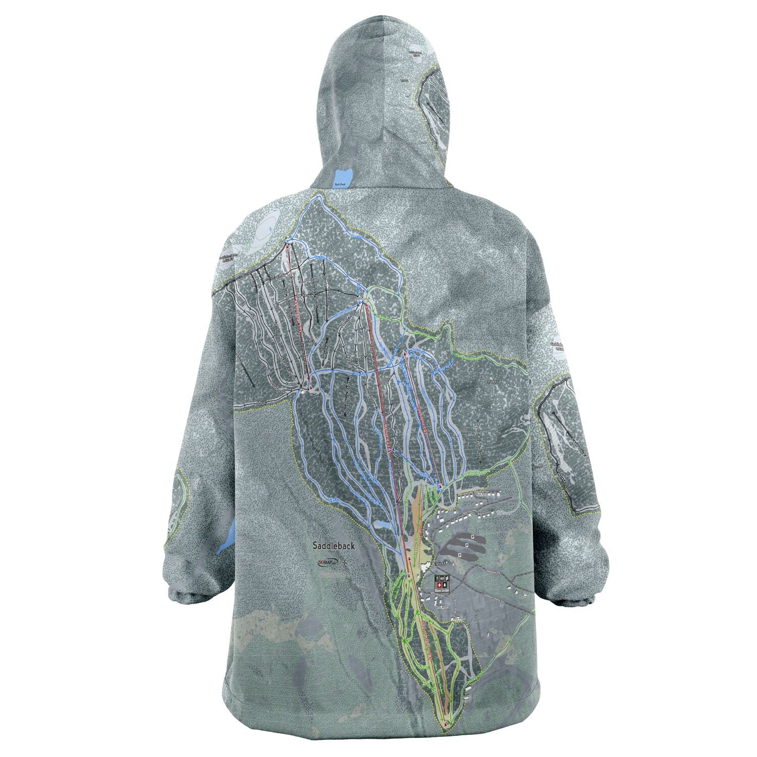 Saddleback, Maine Ski Trail Map - Snug Hoodie