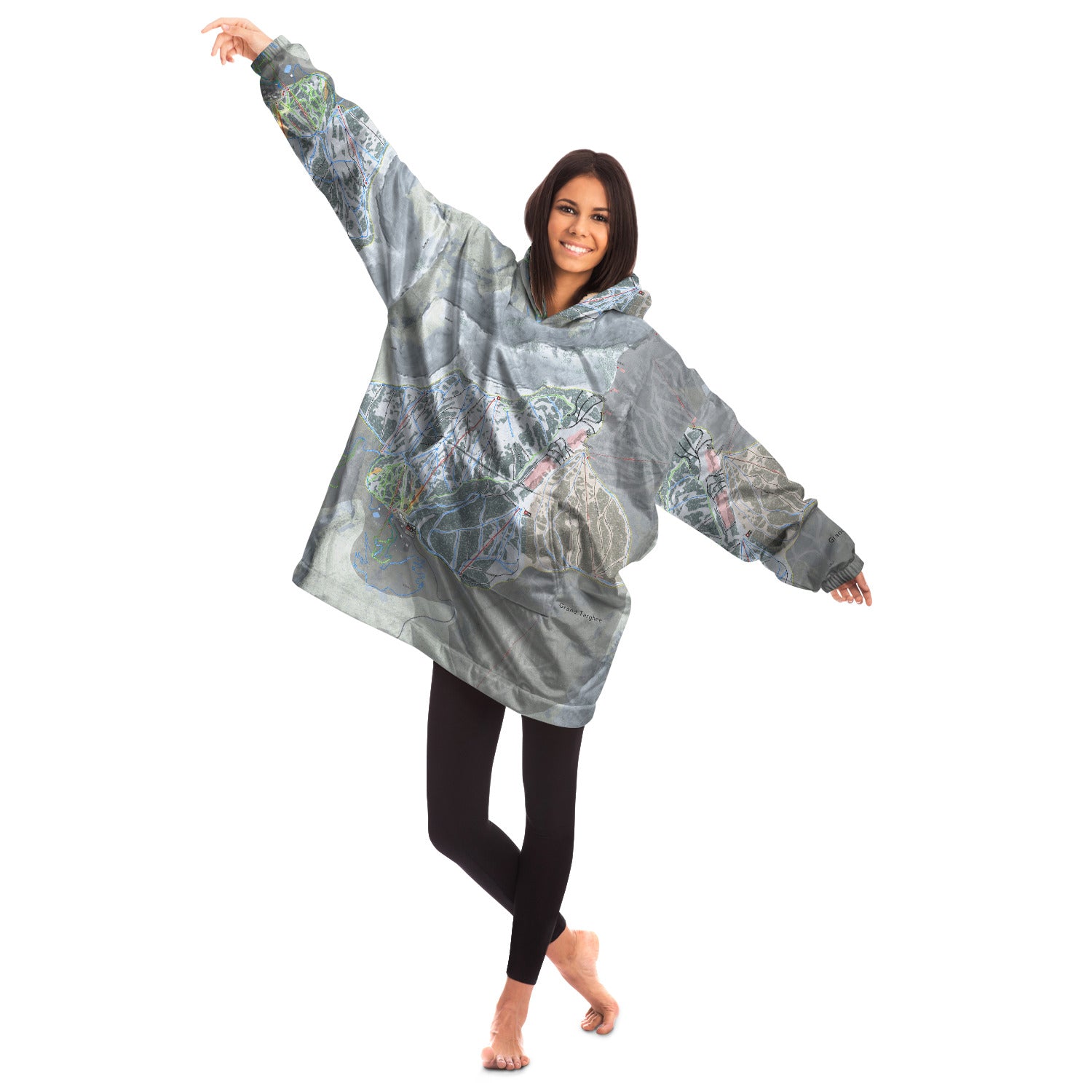 Grand Targhee, Wyoming Ski Trail Map - Snug Hoodie