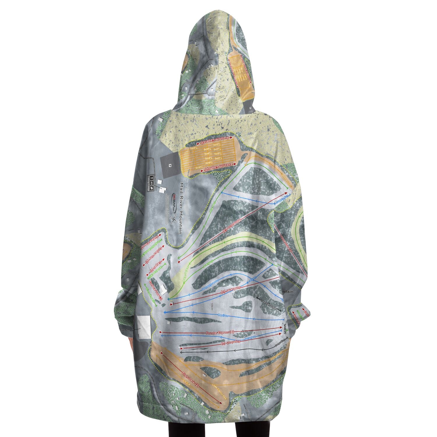 Mad River Mountain, Ohio Ski Trail Map - Snug Hoodie