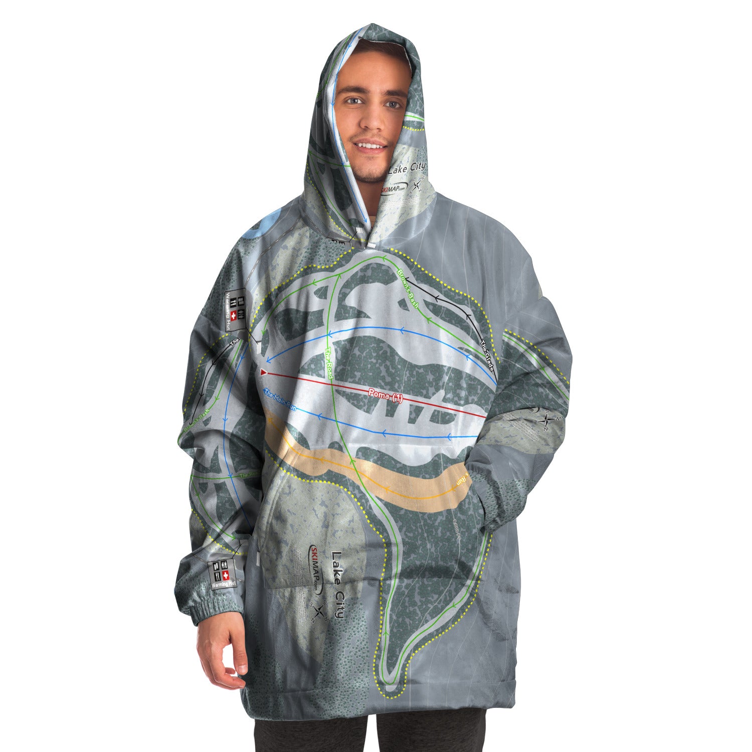 Lake City, Colorado Ski Trail Map - Snug Hoodie