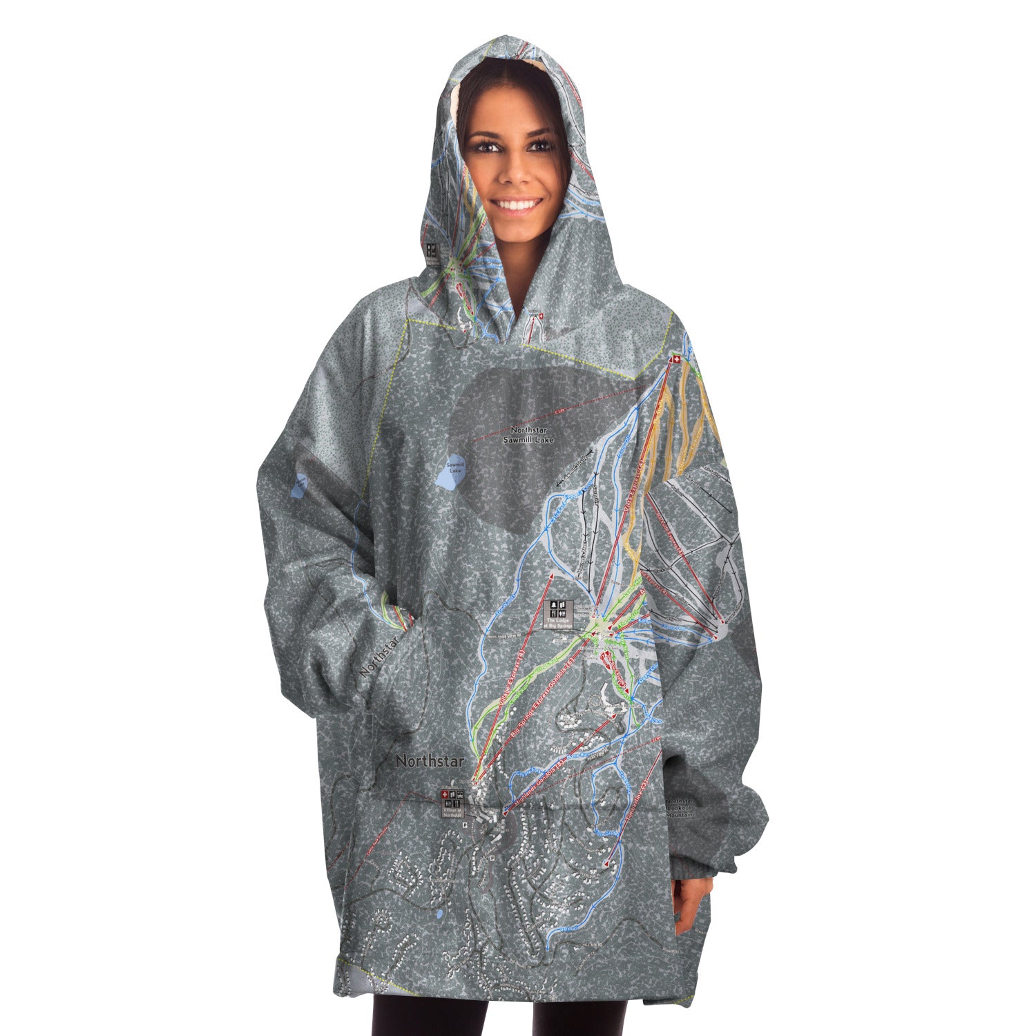 Northstar, California Ski Trail Map - Snug Hoodie