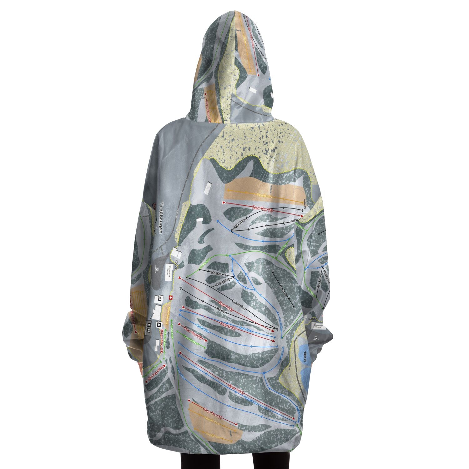 Trollhaugen, Wisconsin Ski Trail Map - Snug Hoodie