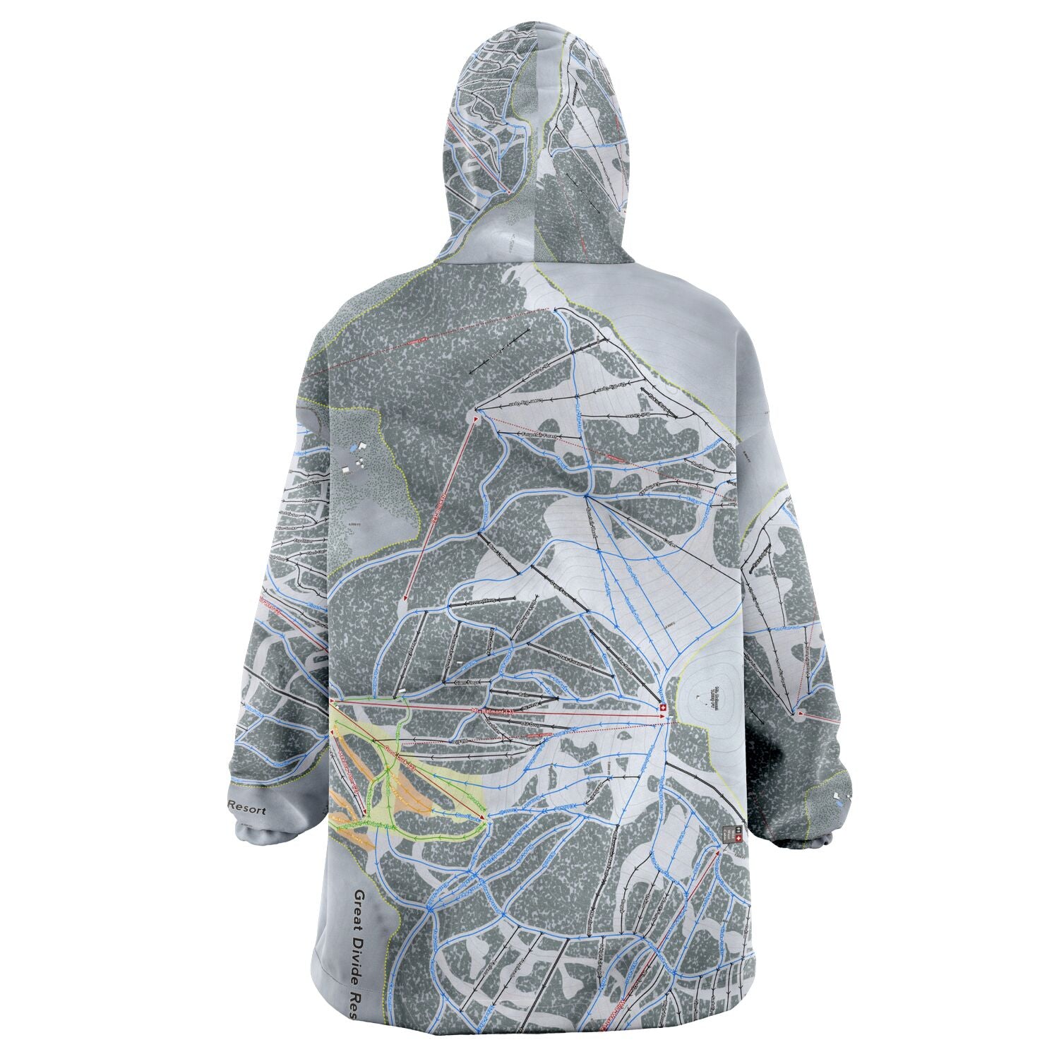 Great Divide, Montana Ski Trail Map - Snug Hoodie