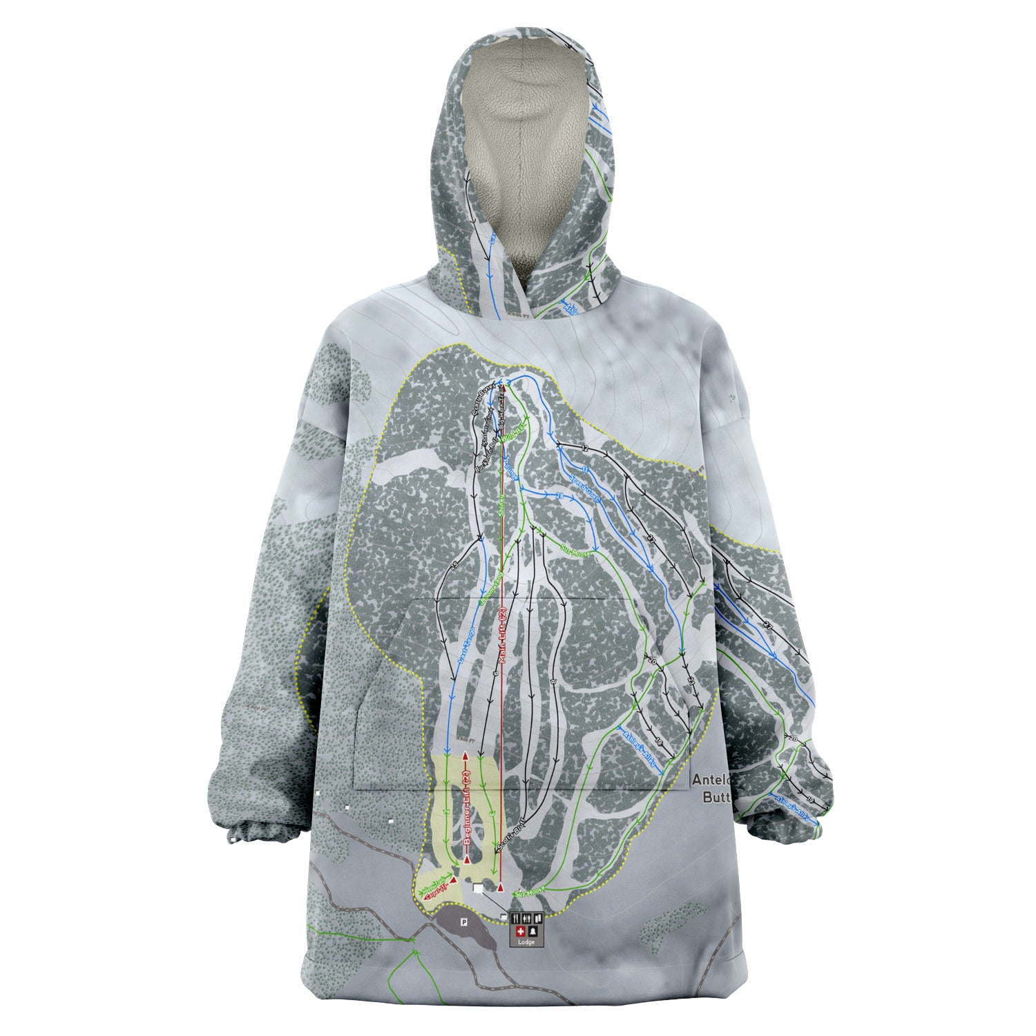 Antelope Butte, Wyoming Trail Map Snug Hoodie