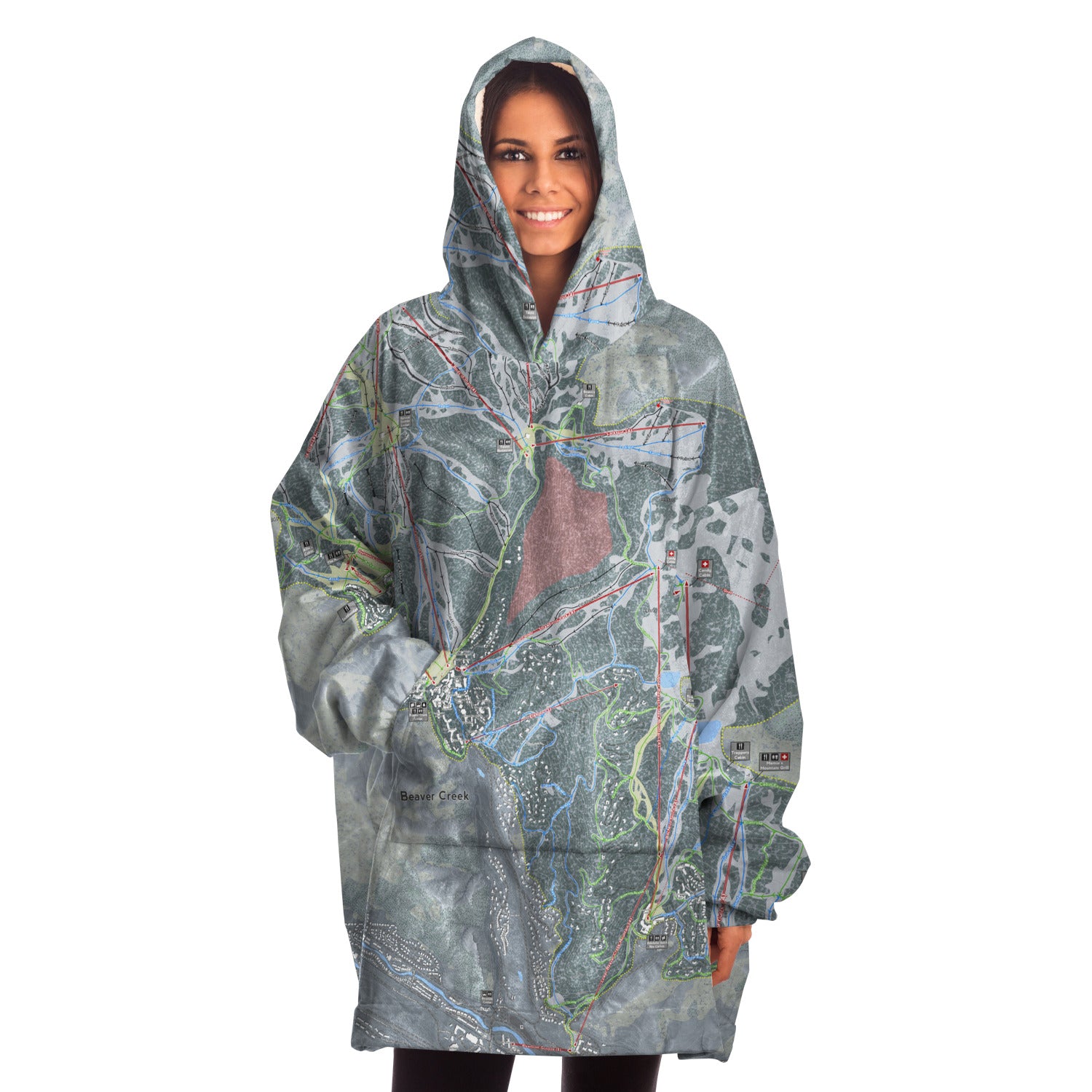 Beaver Creek, Colorado Ski Trail Map - Snug Hoodie