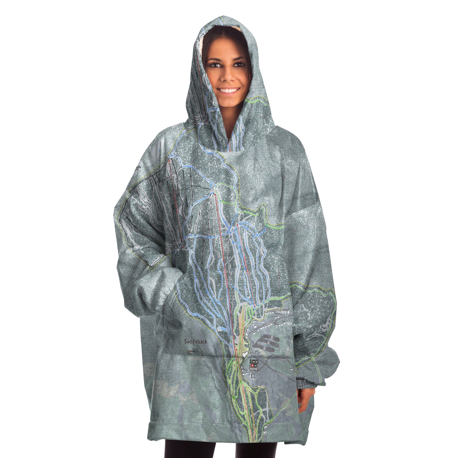 Saddleback, Maine Ski Trail Map - Snug Hoodie