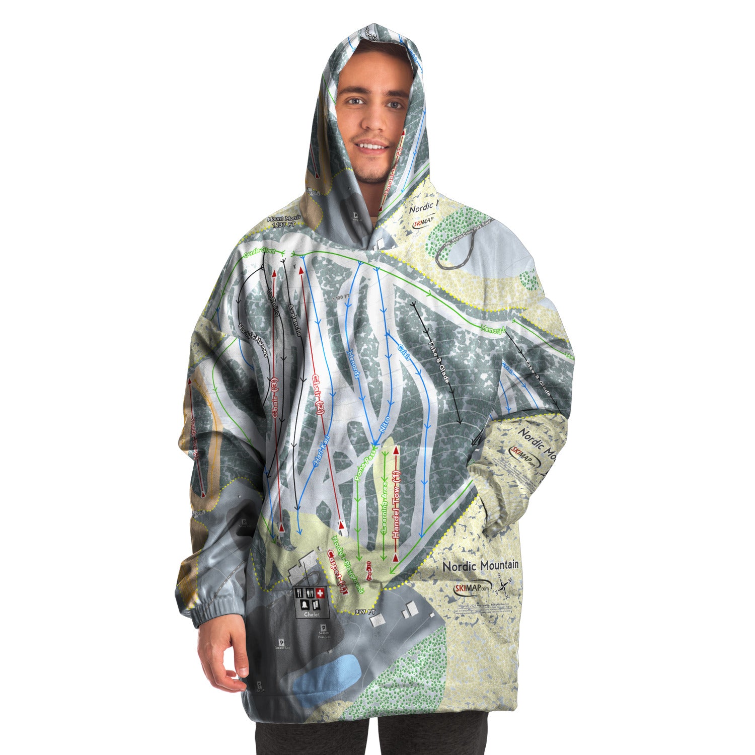 Nordic Mountain, Wisconsin Ski Trail Map - Snug Hoodie