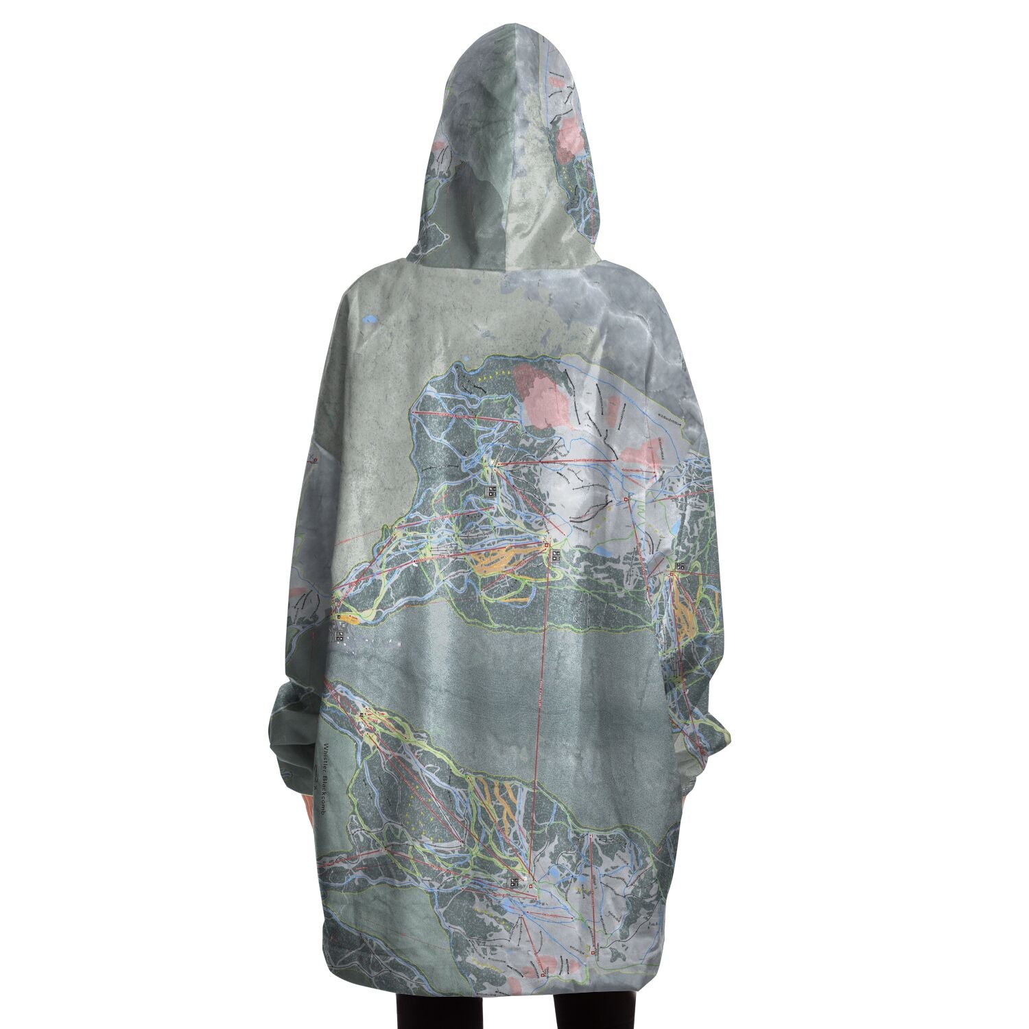 Whistler Blackcomb, British Columbia Ski Trail Map Snug Hoodie