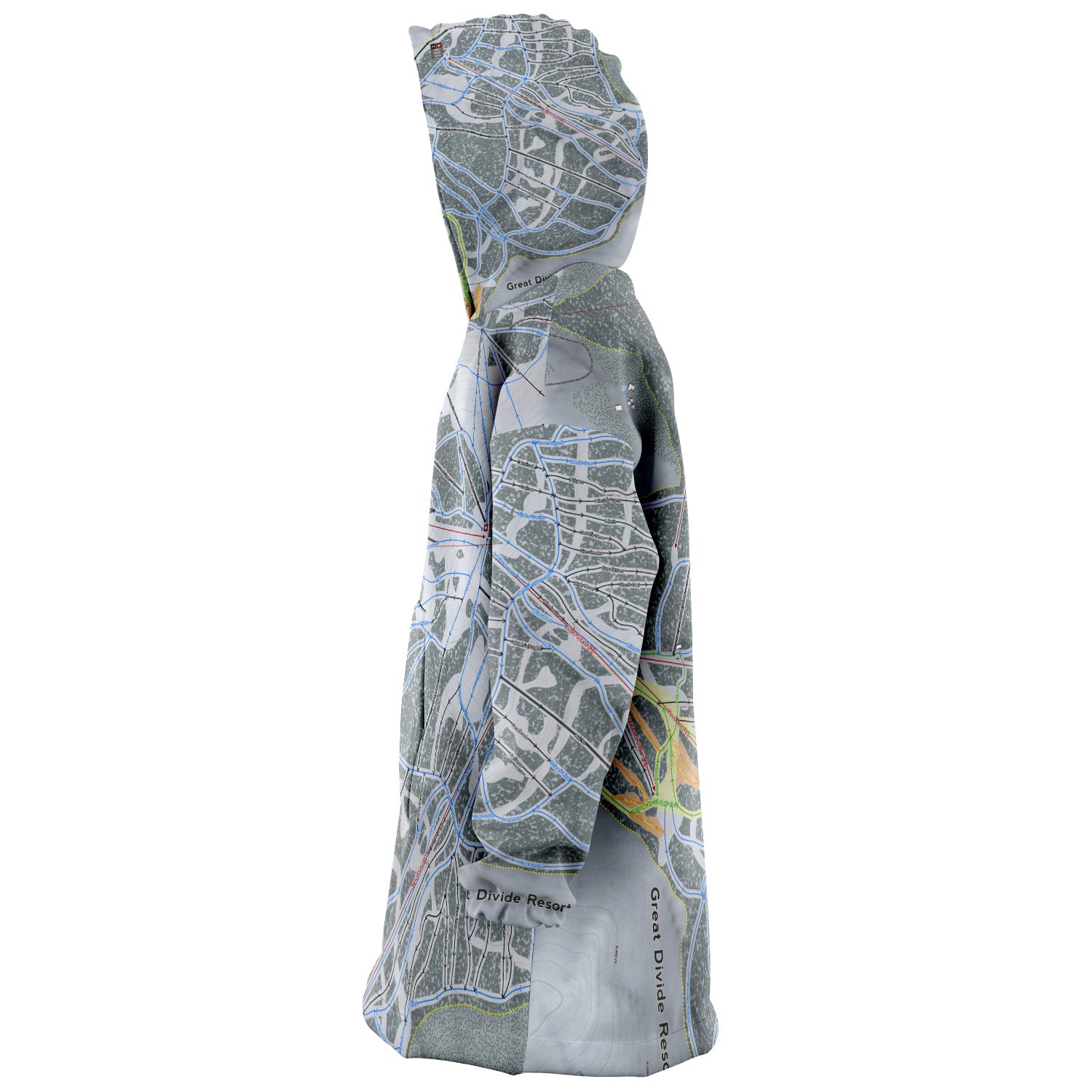 Great Divide, Montana Ski Trail Map - Snug Hoodie