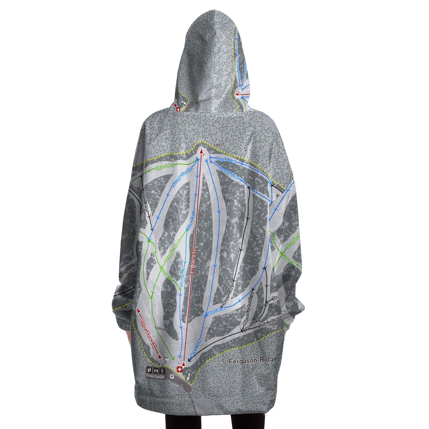 Ferguson Ridge, Oregon Ski Trail Map - Snug Hoodie