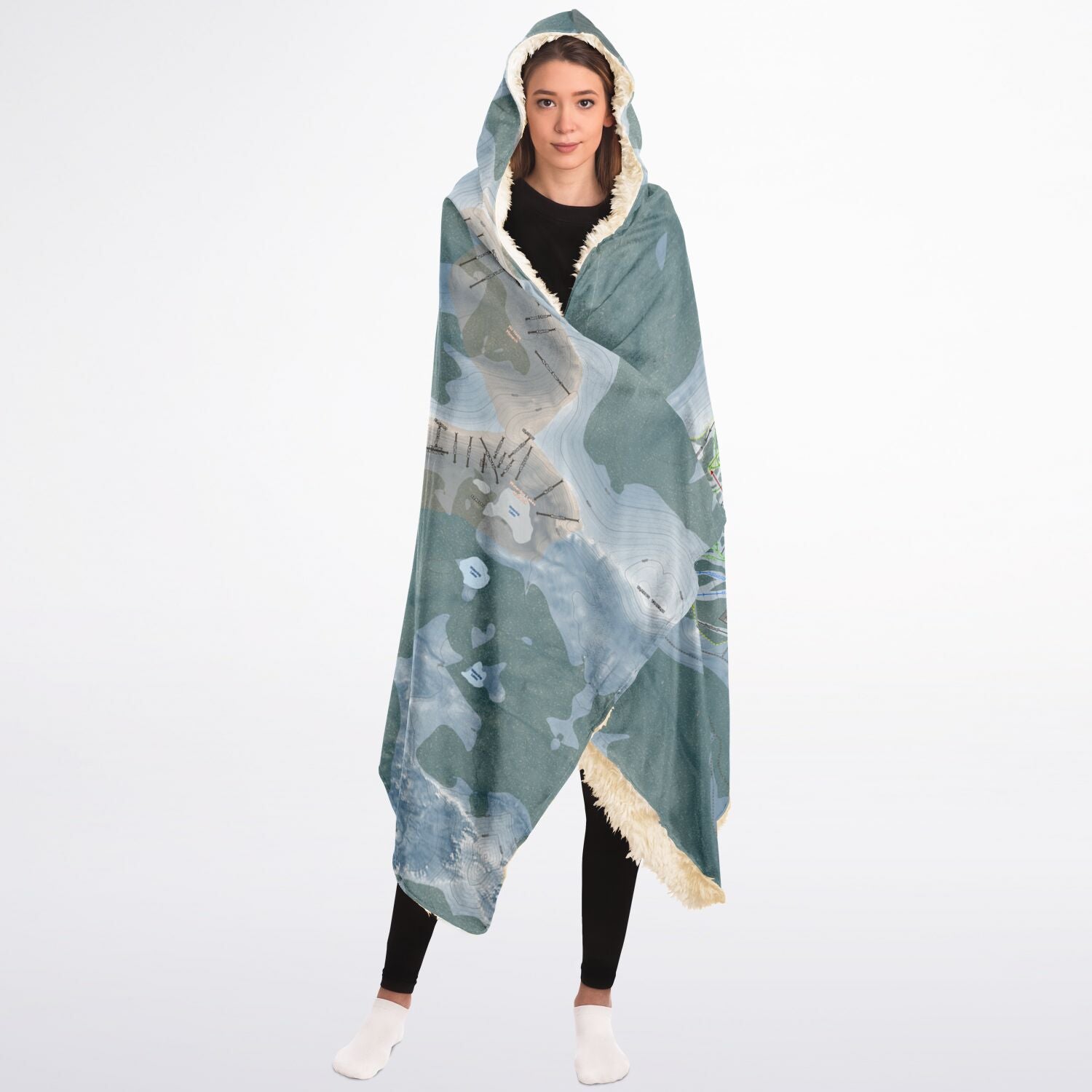 Monarch Mountain, Colorado Ski Trail Map - Adult Hooded Blanket