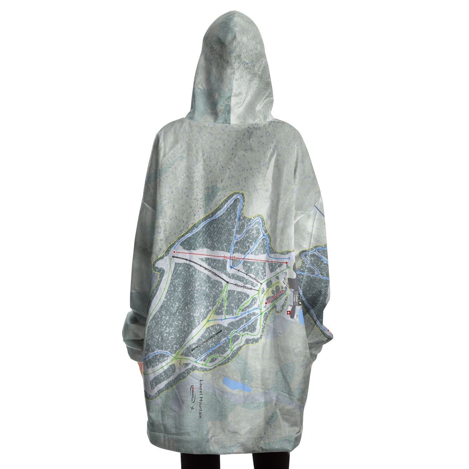 Laurel Mountain, Pennsylvania Ski Trail Map Snug Hoodie