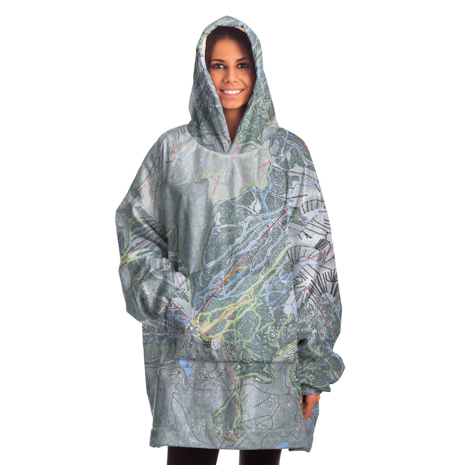 Big Sky, Montana Ski Trail Map - Snug Hoodie