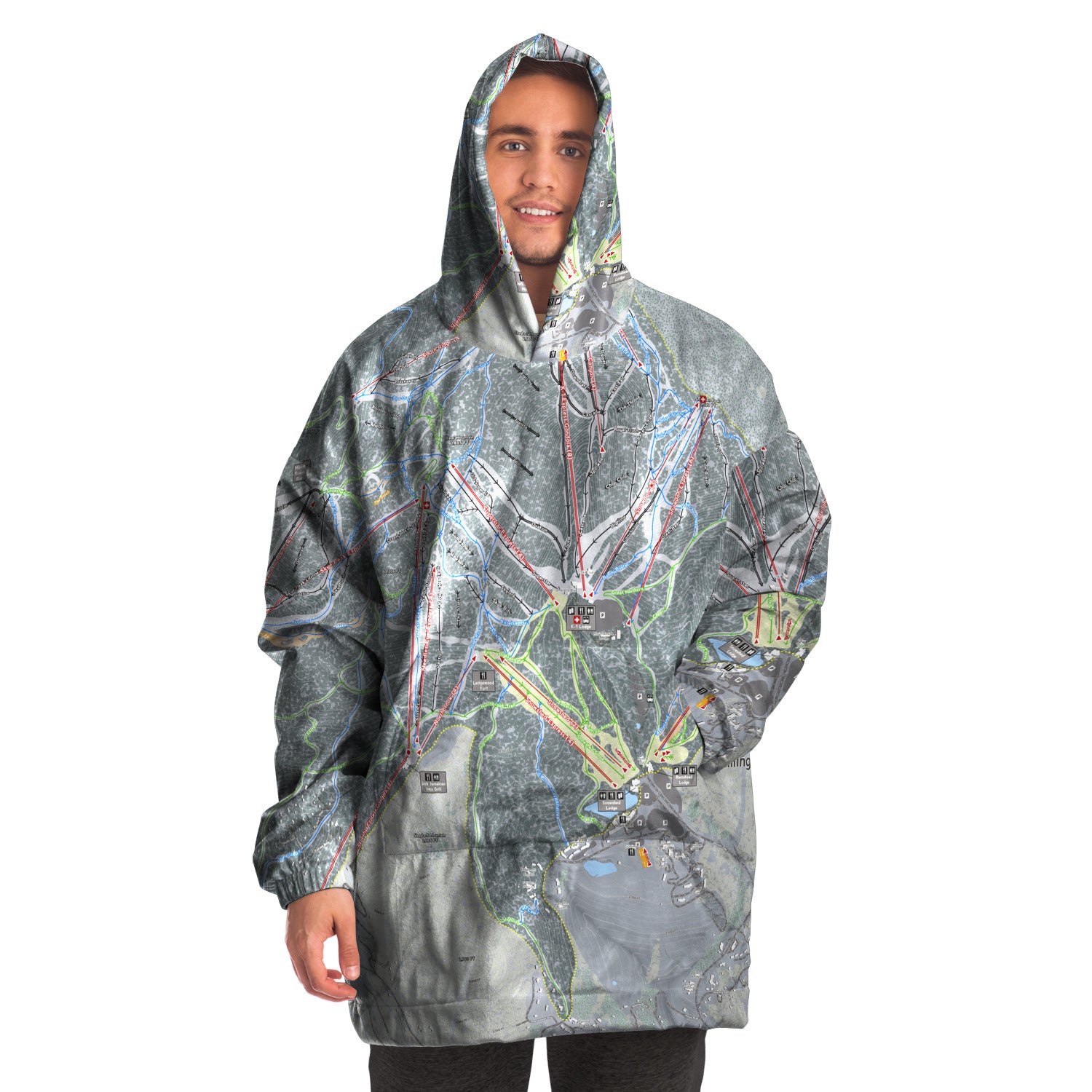 Killington, Vermont Ski Trail Map - Snug Hoodie