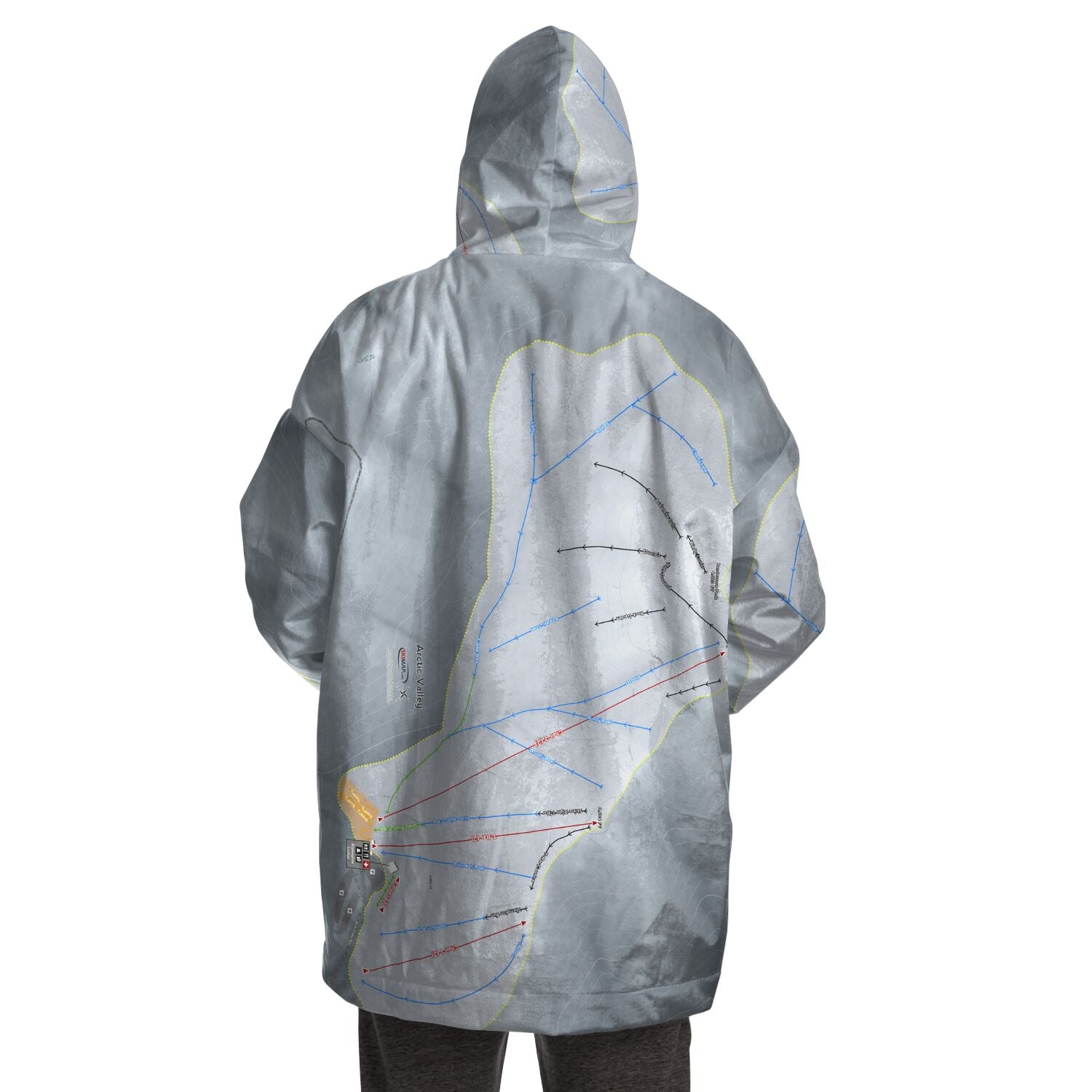 Arctic Valley, Alaska Ski Trail Map Snug Hoodie