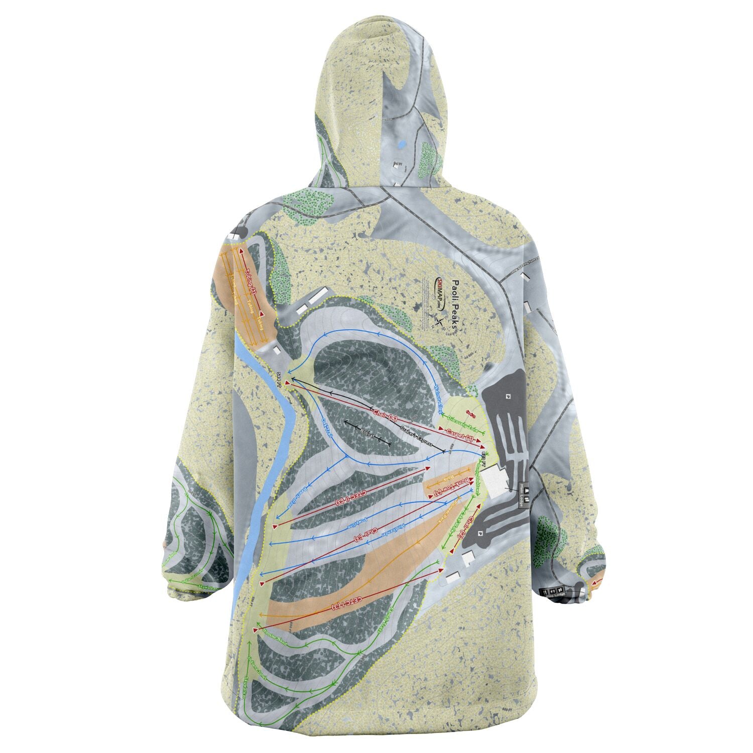 Paoli Peaks, Indiana Ski Trail Map - Snug Hoodie