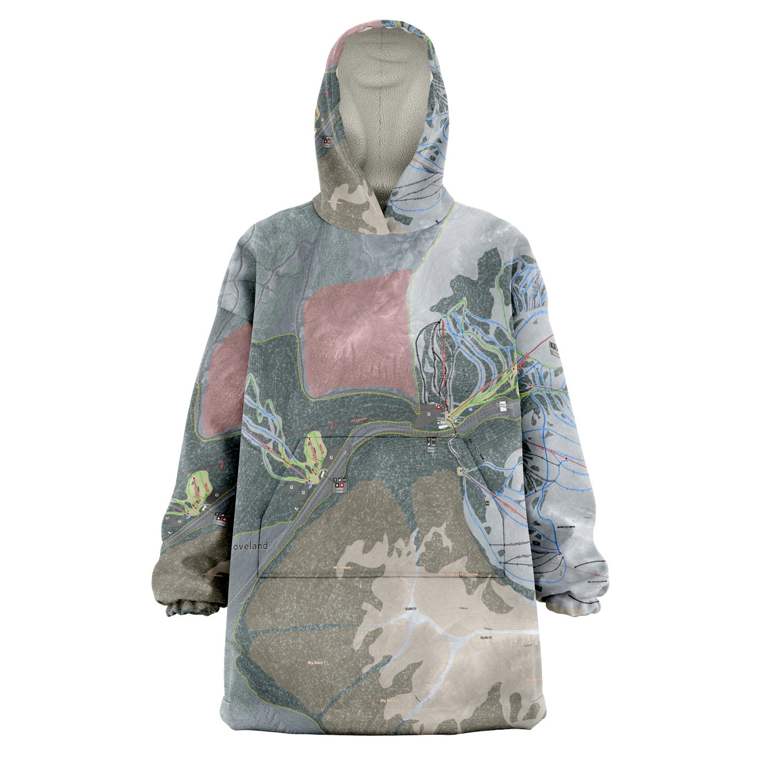 Loveland, Colorado Ski Trail Map - Snug Hoodie