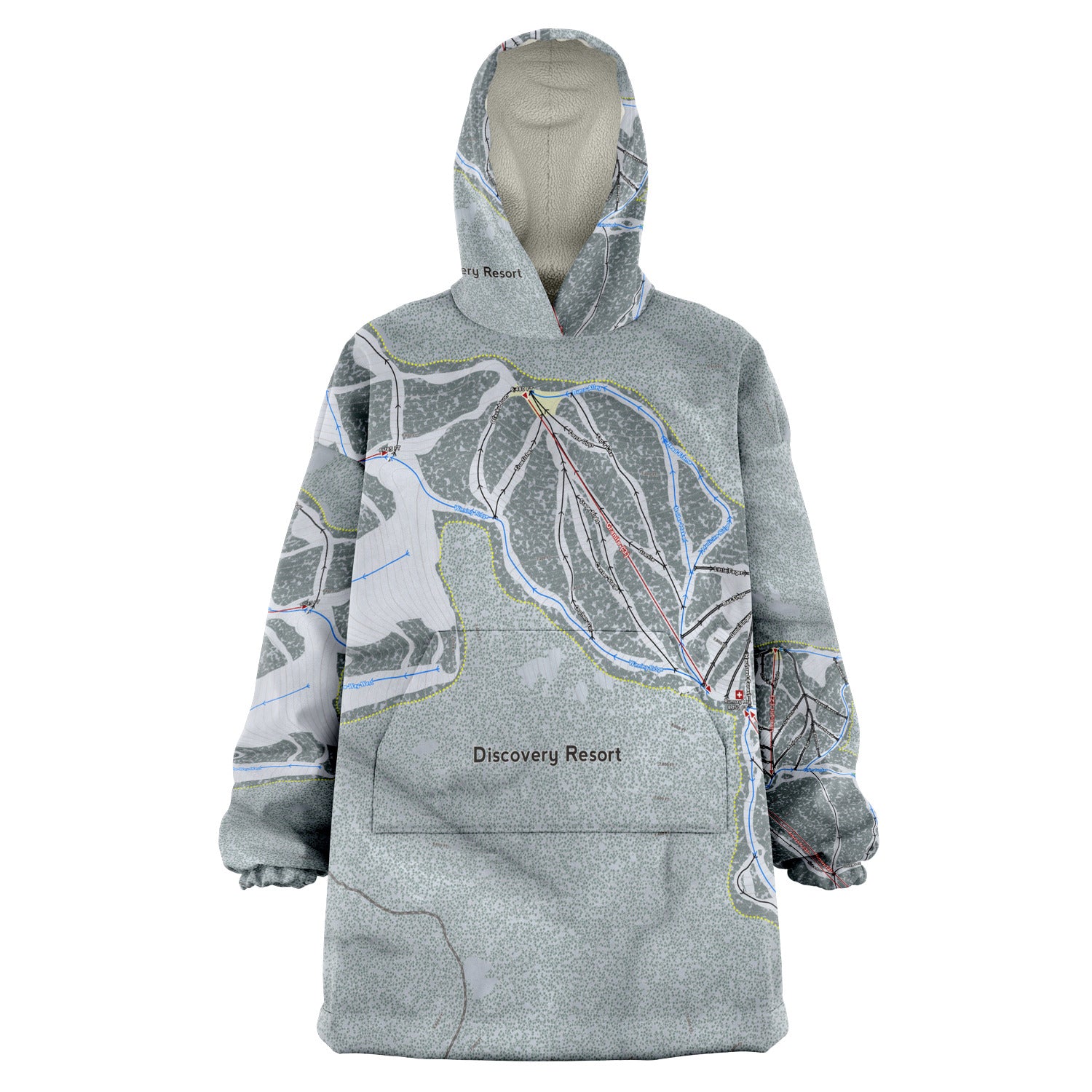 Discovery, Montana Ski Trail Map - Snug Hoodie