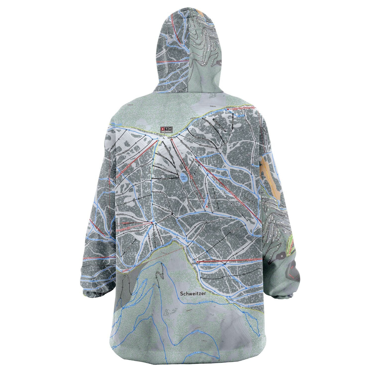 Schweitzer, Idaho Ski Trail Map - Snug Hoodie