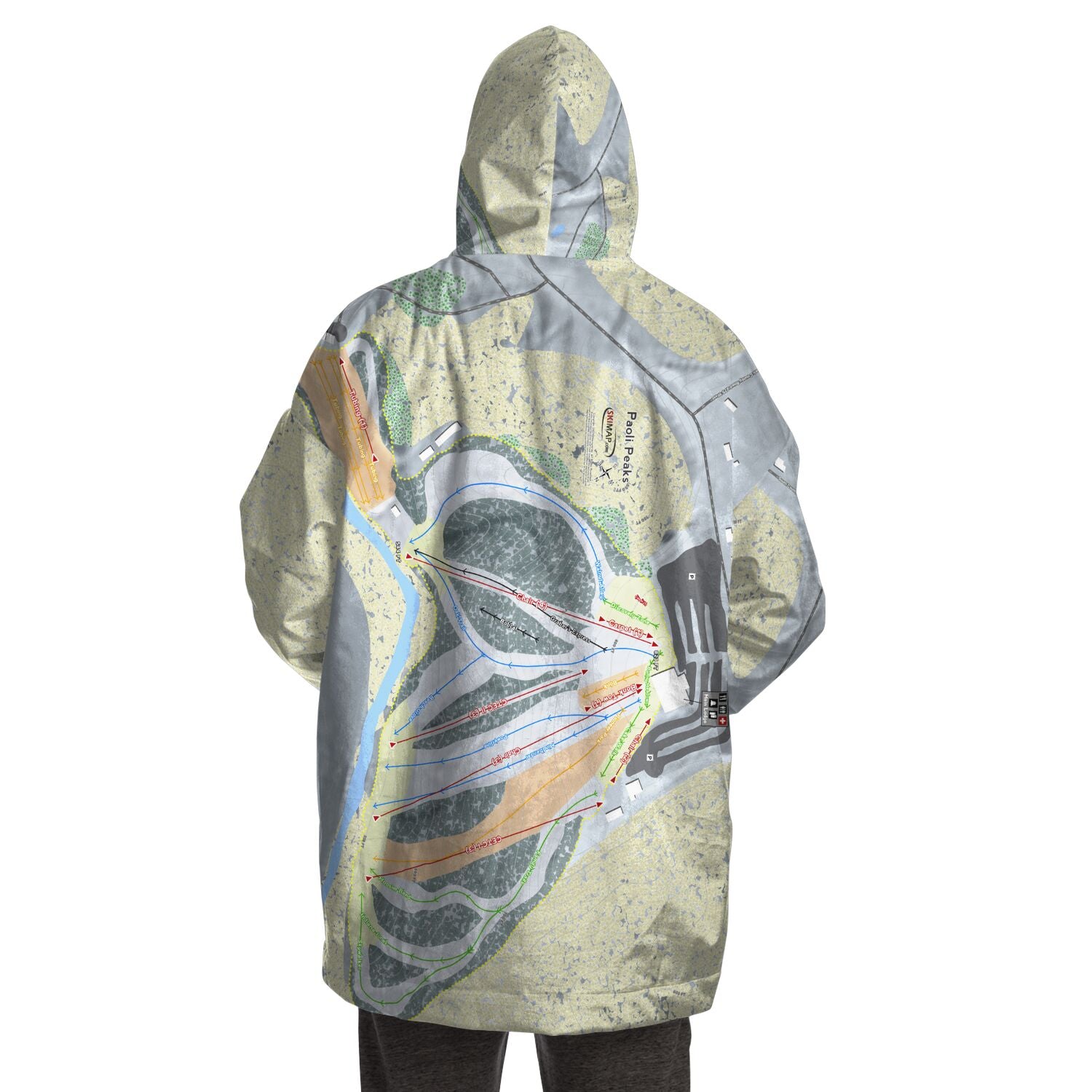 Paoli Peaks, Indiana Ski Trail Map - Snug Hoodie