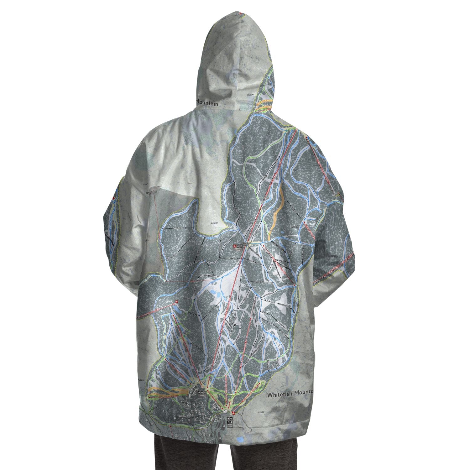 Whitefish Mountain, Montana Ski Trail Map - Snug Hoodie