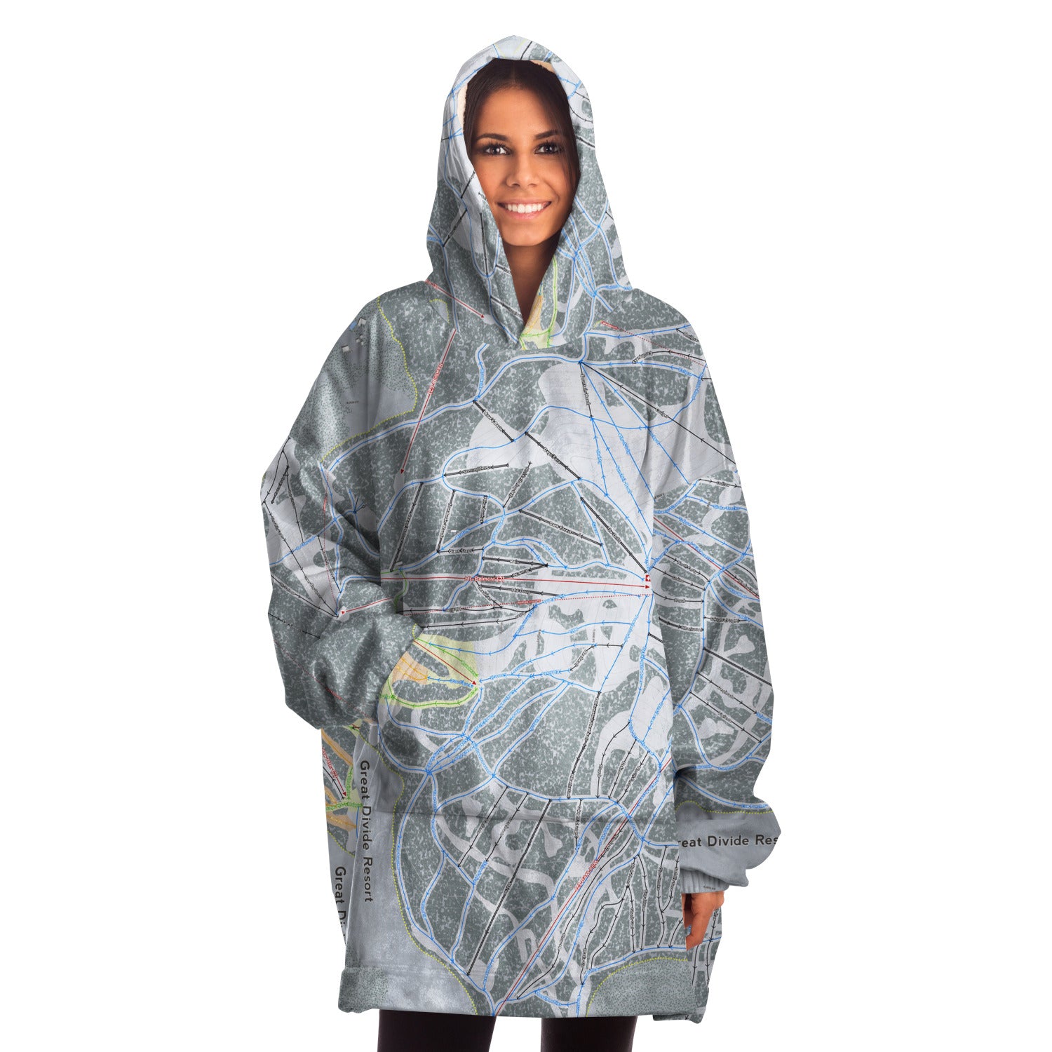 Great Divide, Montana Ski Trail Map - Snug Hoodie