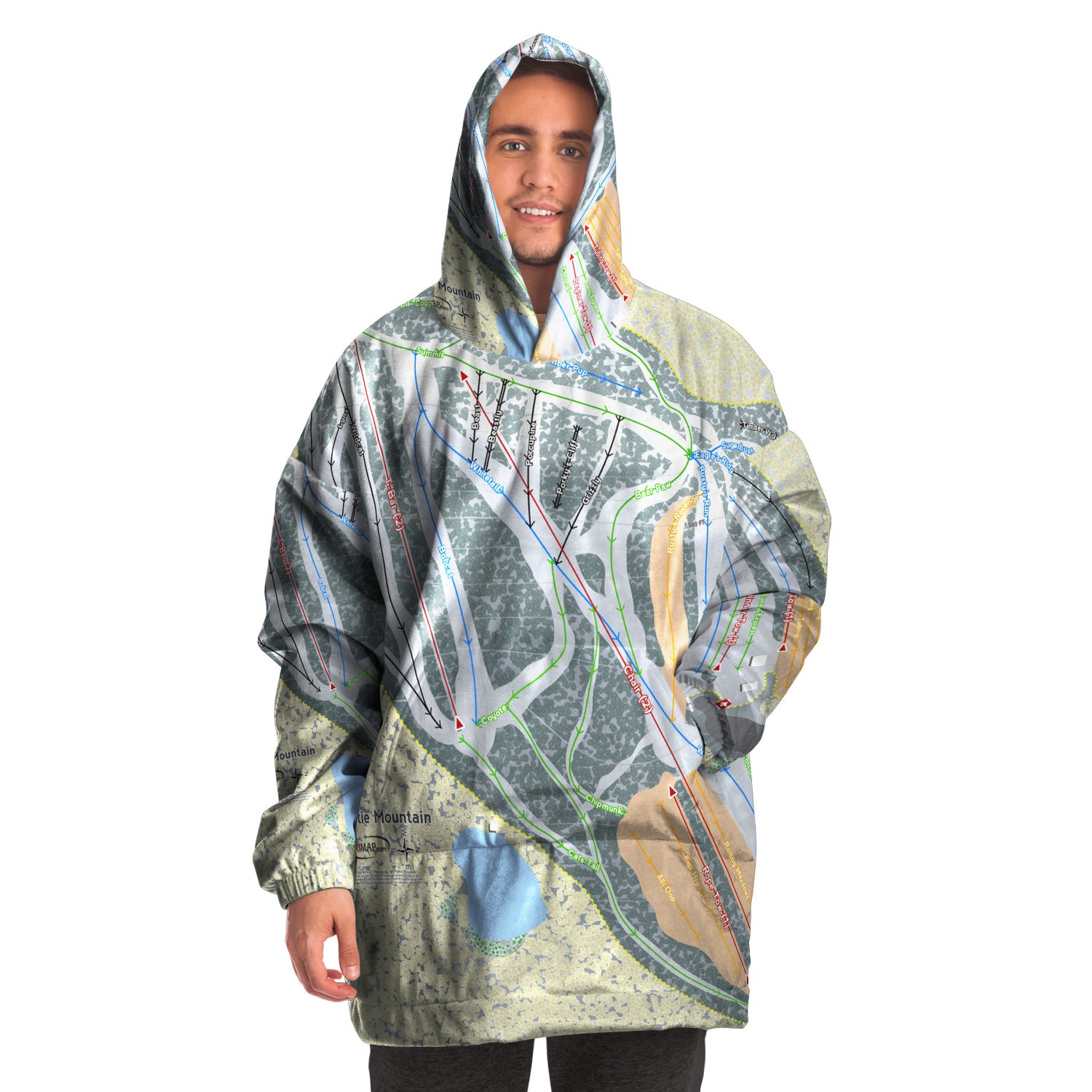 Christie Mountain, Wisconsin Ski Trail Map - Snug Hoodie