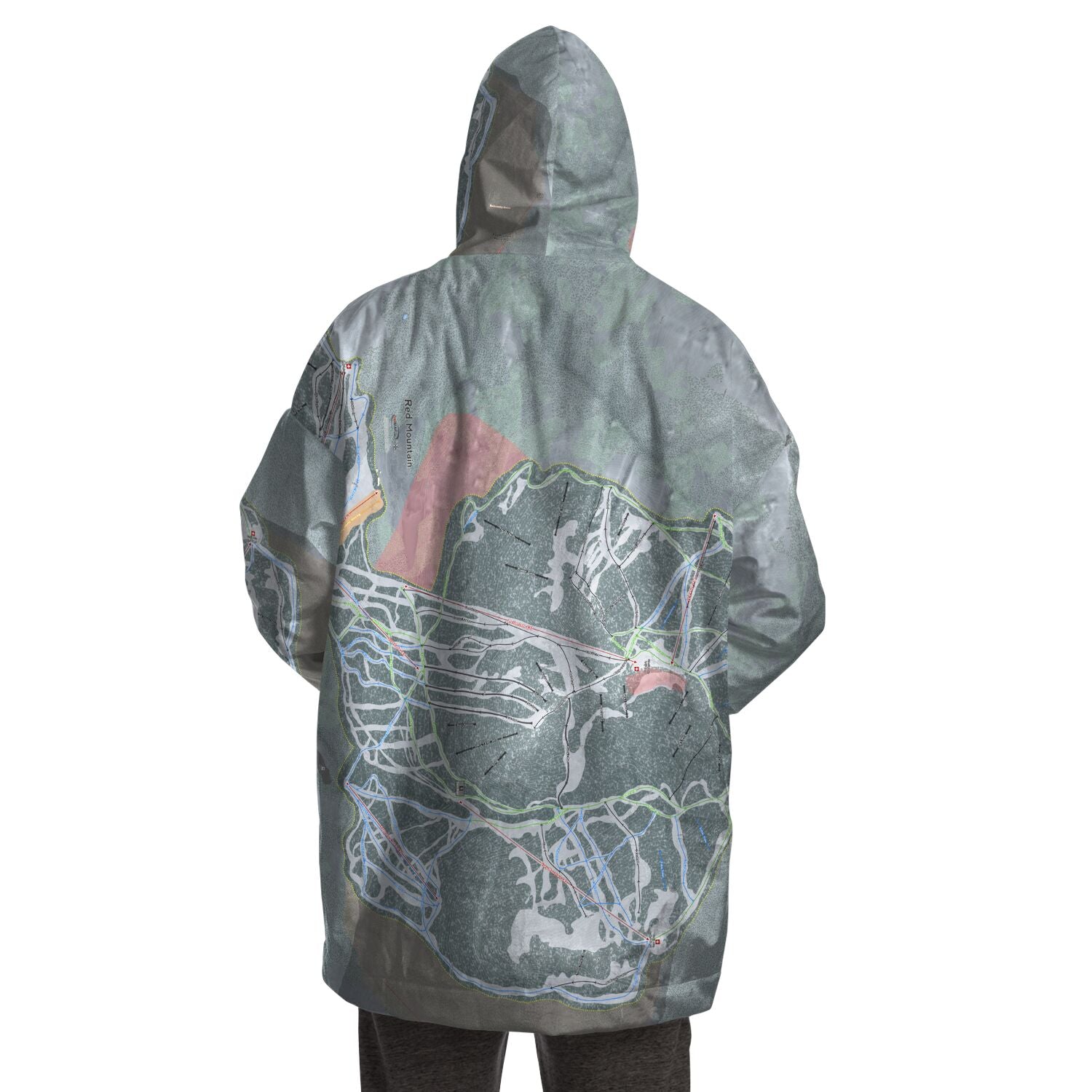 Red Mountain, British Columbia Ski Trail Map Snug Hoodie