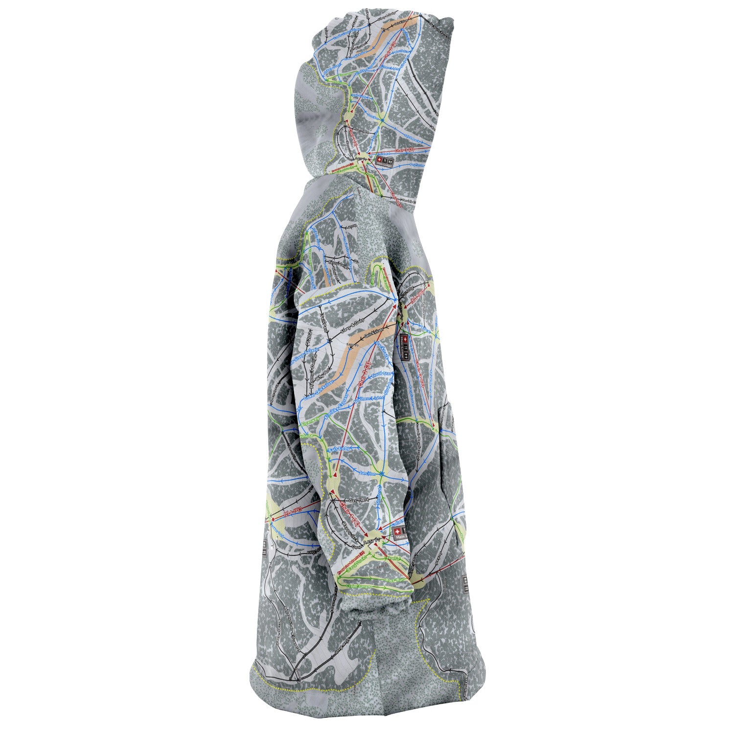 Silver Mountain, Idaho Ski Trail Map - Snug Hoodie