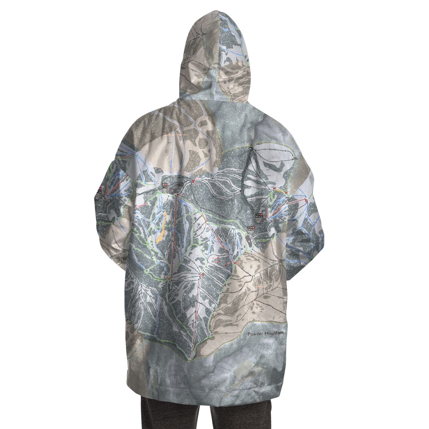 Powder Mountain, Utah Ski Trail Map - Snug Hoodie