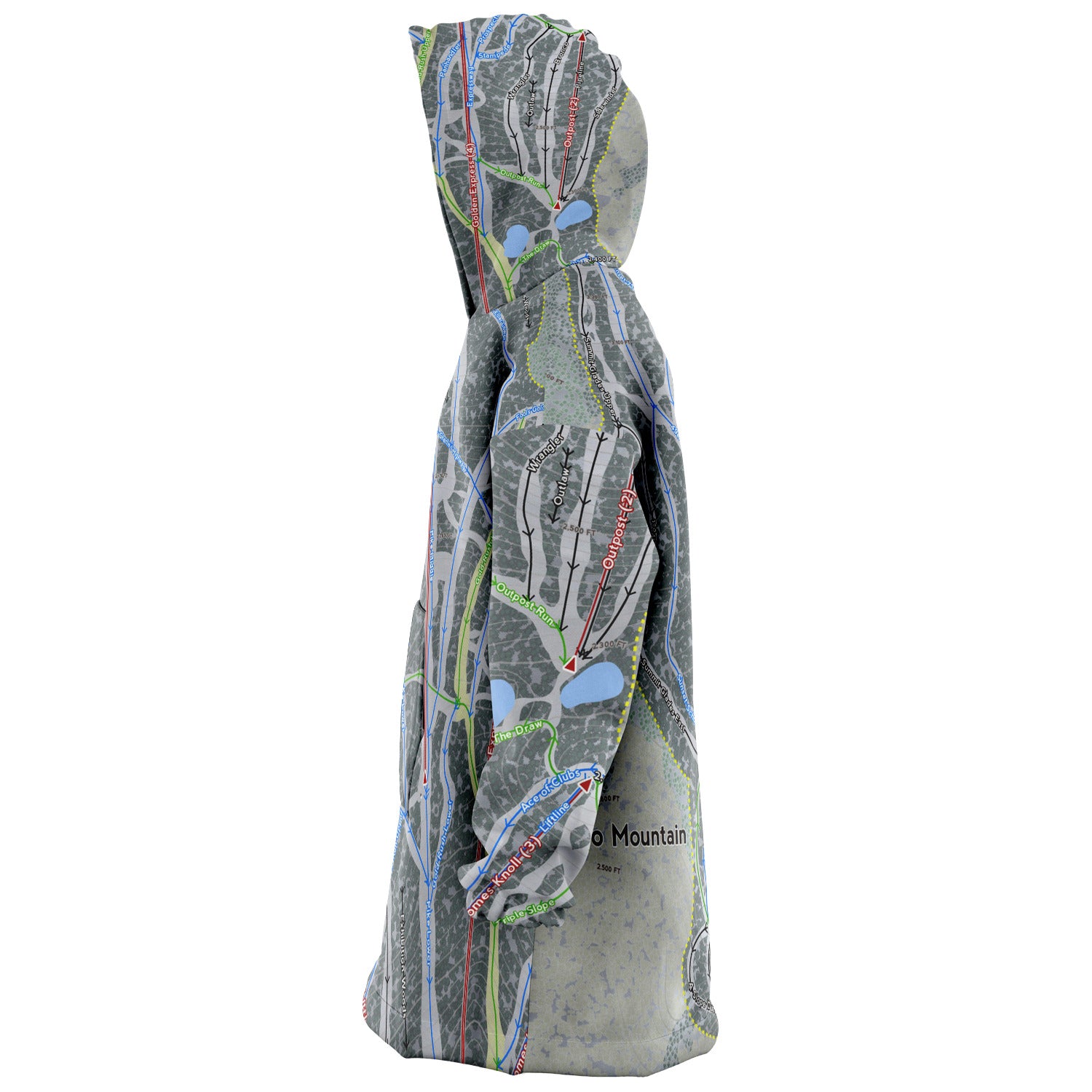 Pico Mountain, Vermont Ski Trail Map - Snug Hoodie