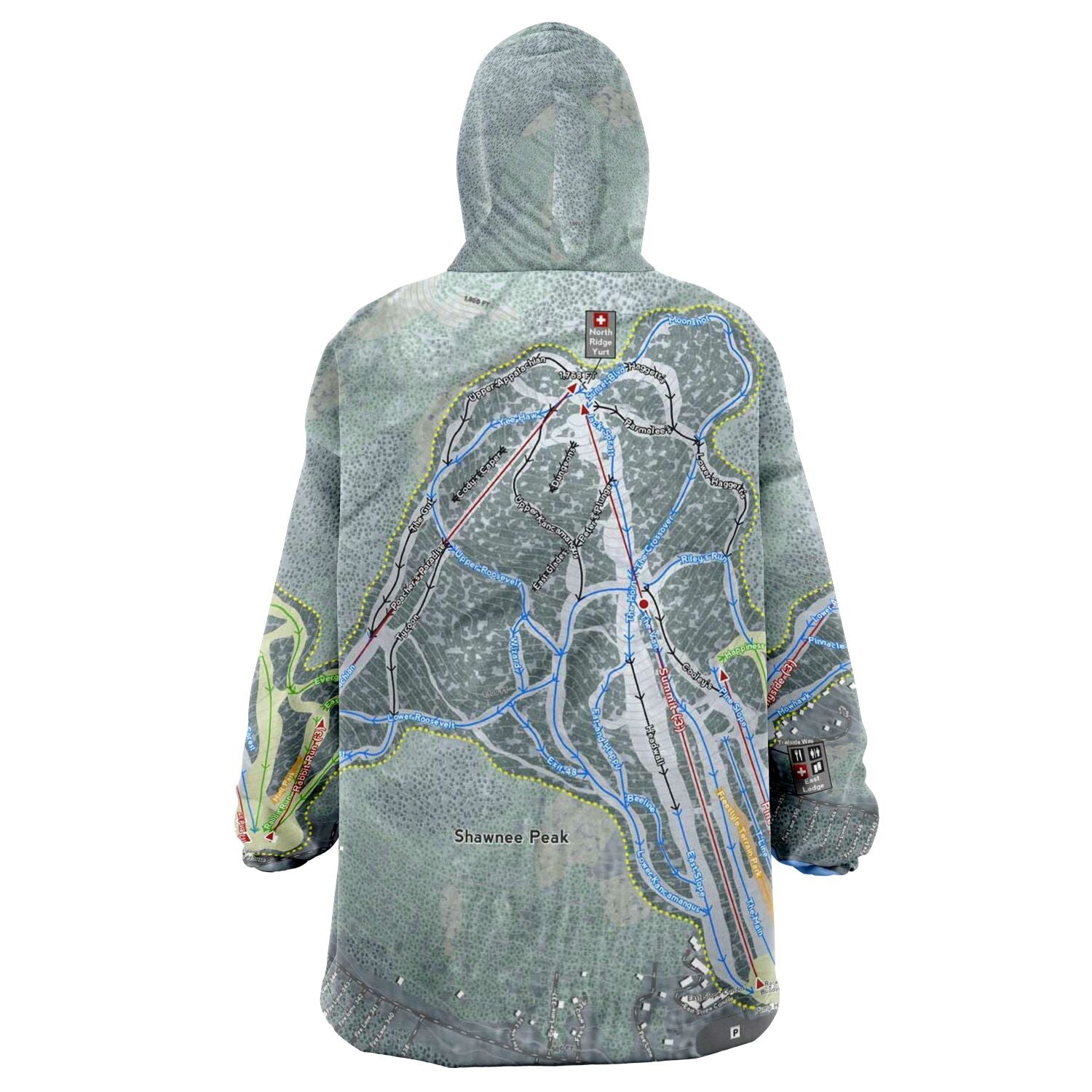 Shawnee Peak, Maine Ski Trail Map - Snug Hoodie