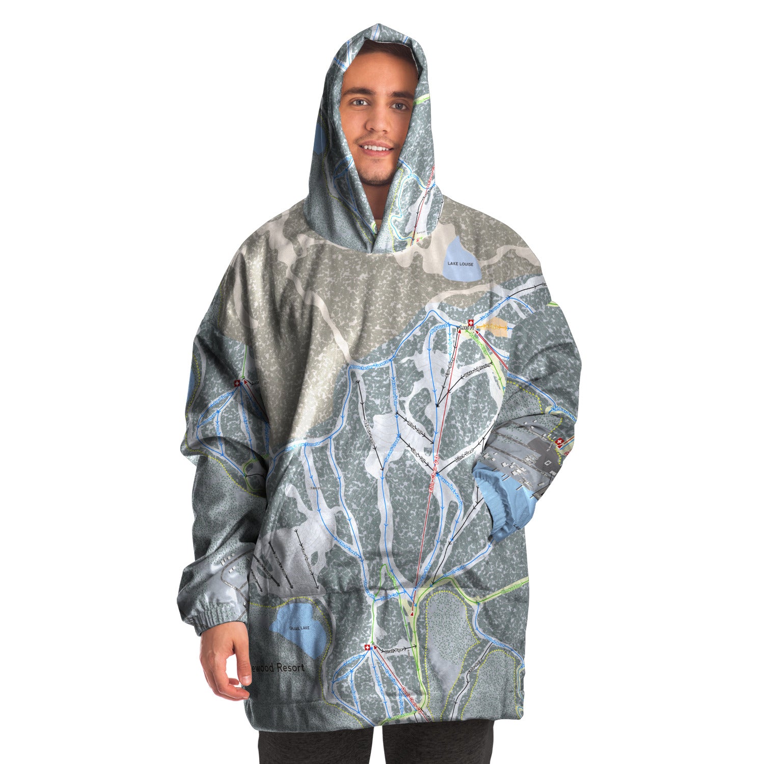 Homewood Resort, California Ski Trail Map - Snug Hoodie