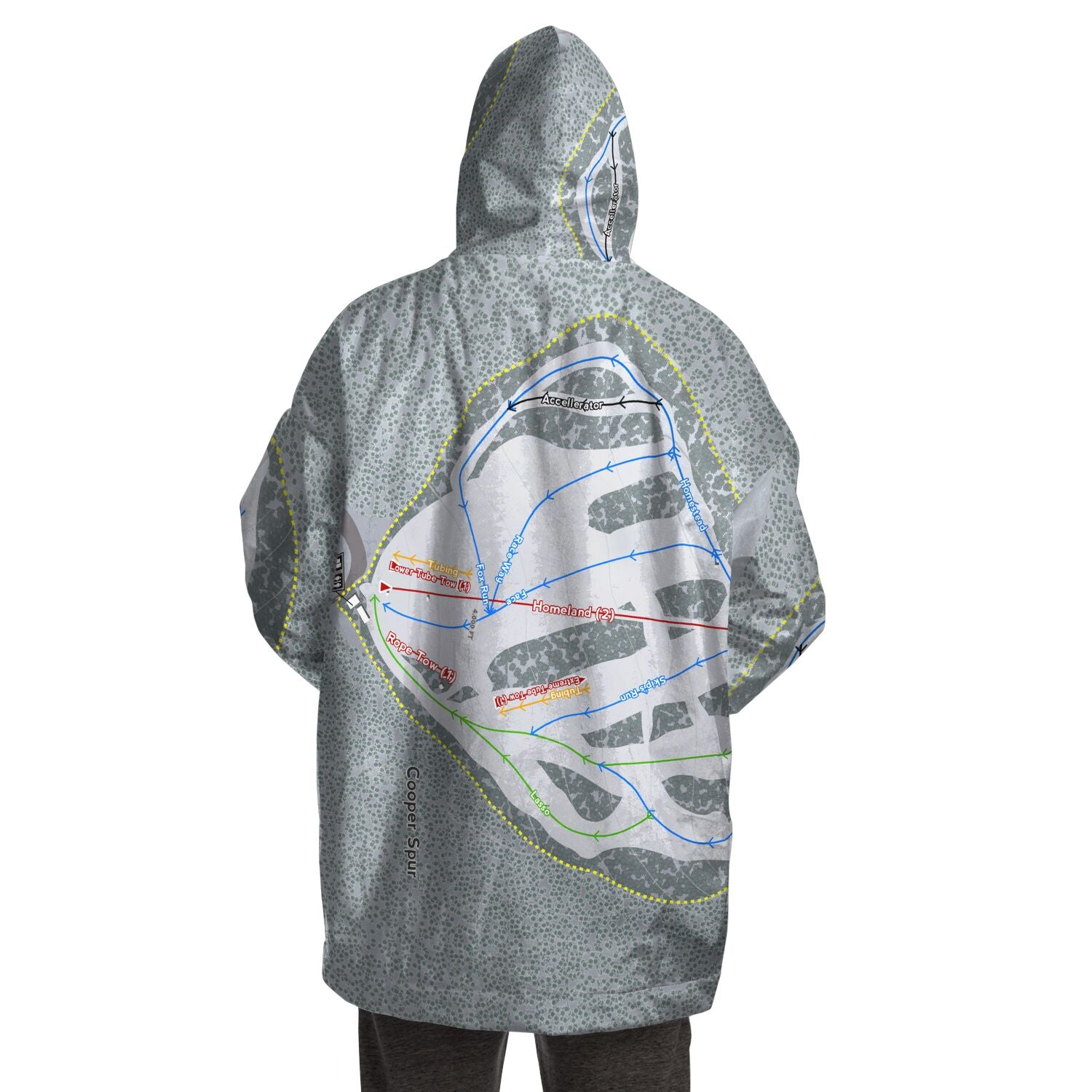 Cooper Spur, Oregon Ski Trail Map Snug Hoodie