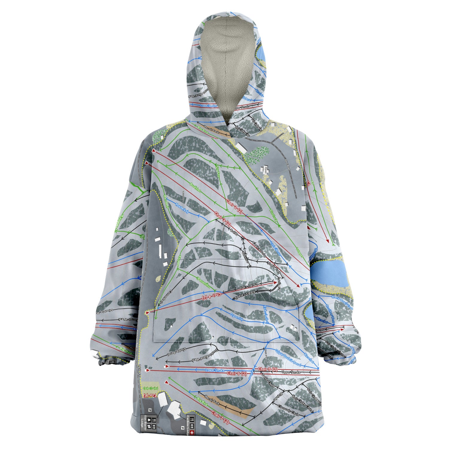 Big Powderhorn, Michigan Ski Trail Map Snug Hoodie