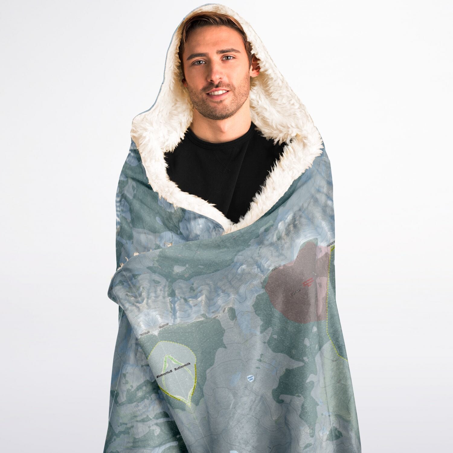 Snowmass, Colorado Ski Trail Map - Adult Hooded Blanket