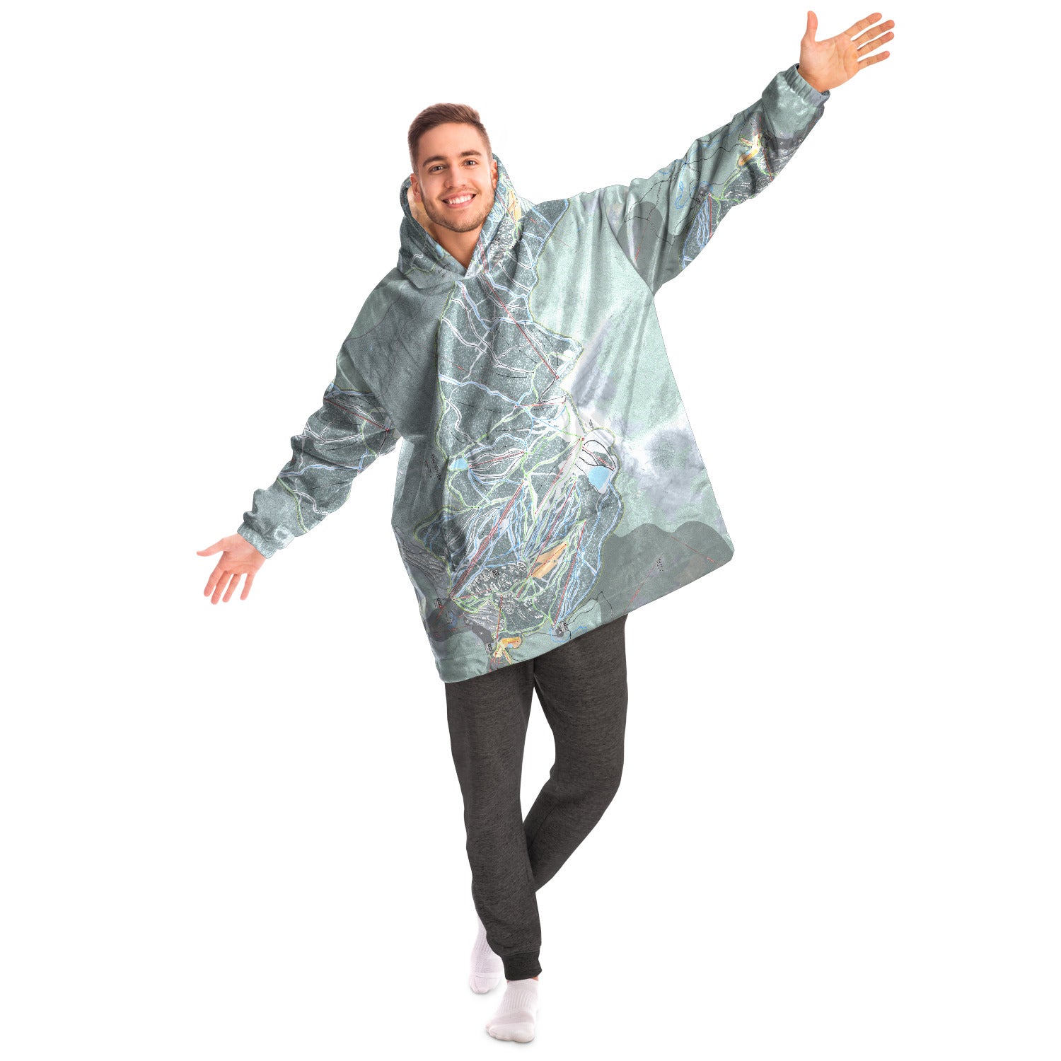 Big White, British Columbia Ski Trail Map Snug Hoodie