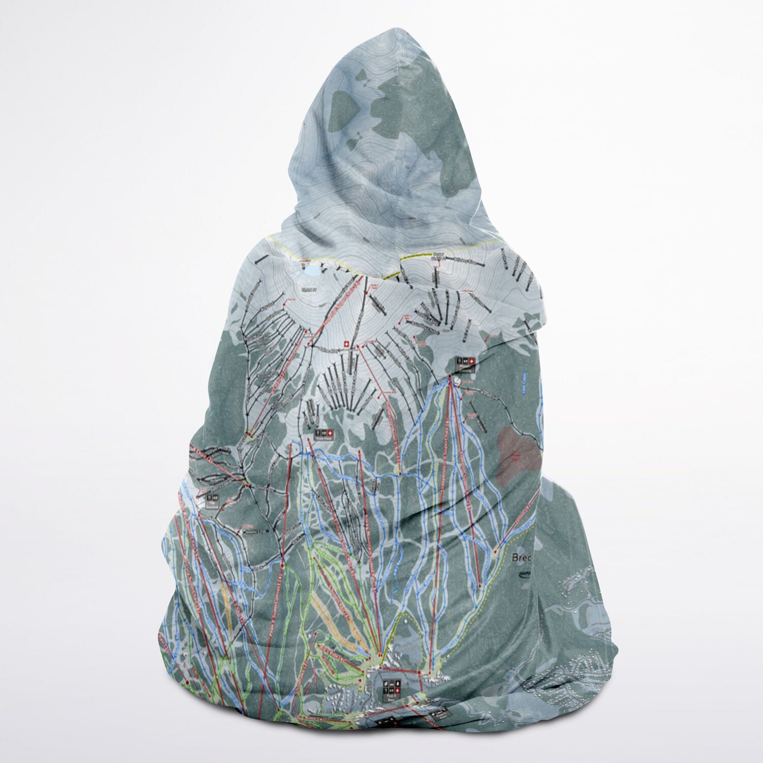 Breckenridge, Colorado Ski Trail Map - Youth Hooded Blanket