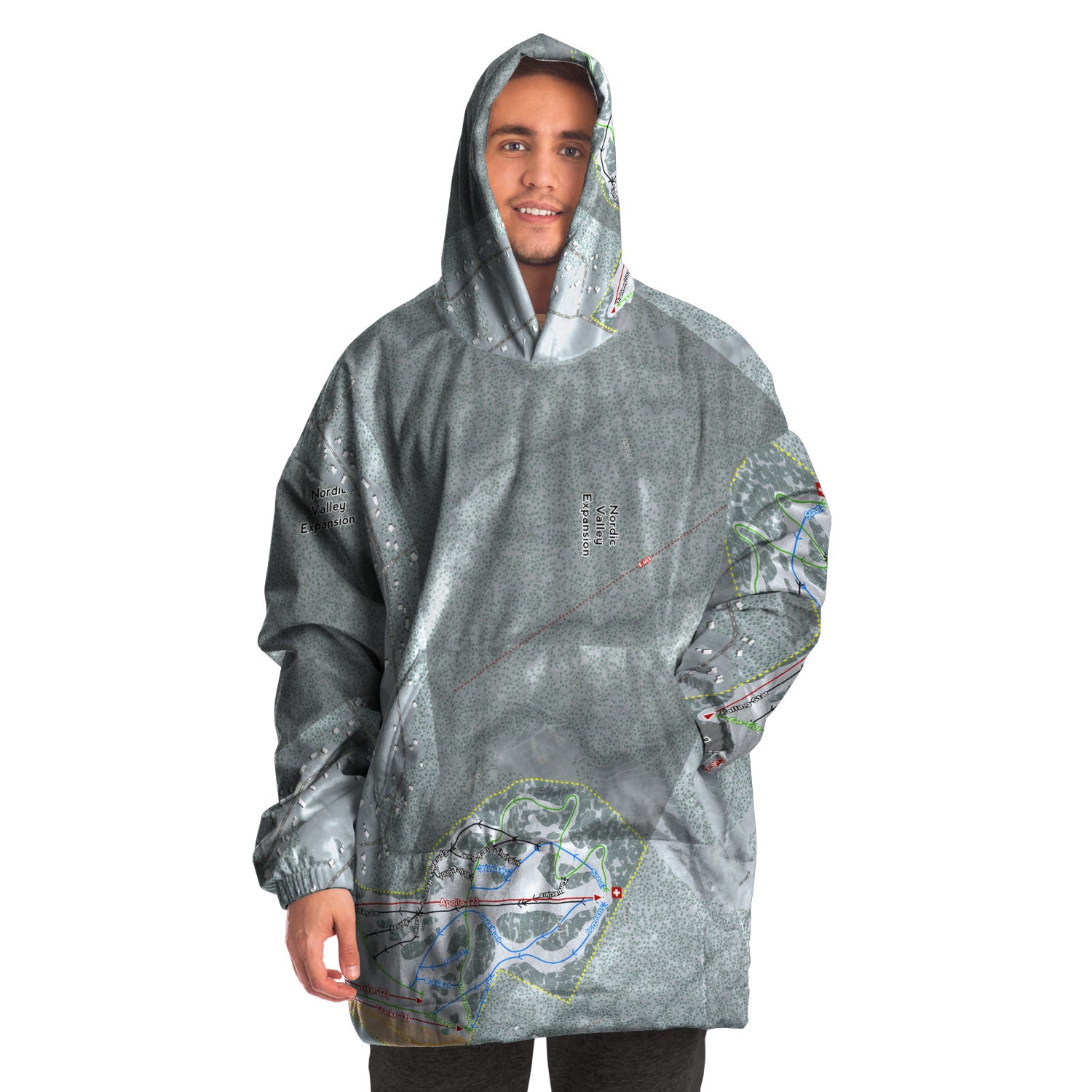 Nordic Valley, Utah Ski Trail Map - Snug Hoodie