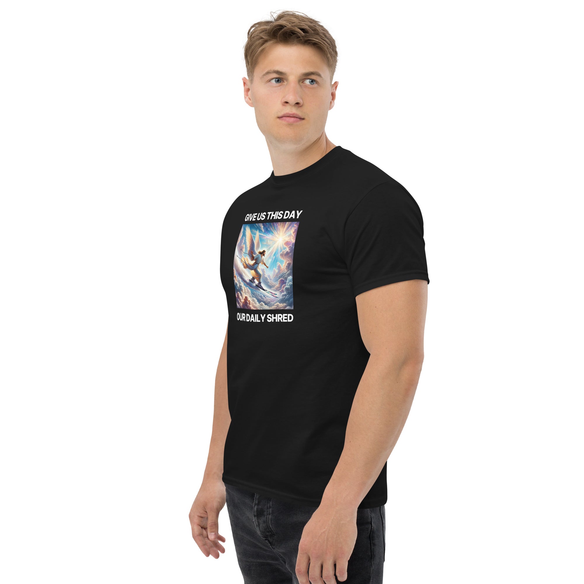 Give Us This Day Our Daily Shred (Skiing) Men's classic tee